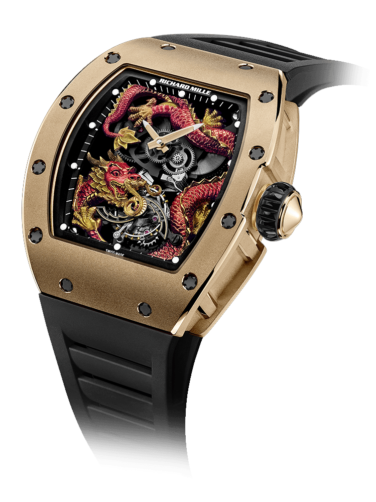 Tourbillon Jackie Chan RM 057 — Manual winding tourbillon movement with hours, minutes and power-reserve indicator