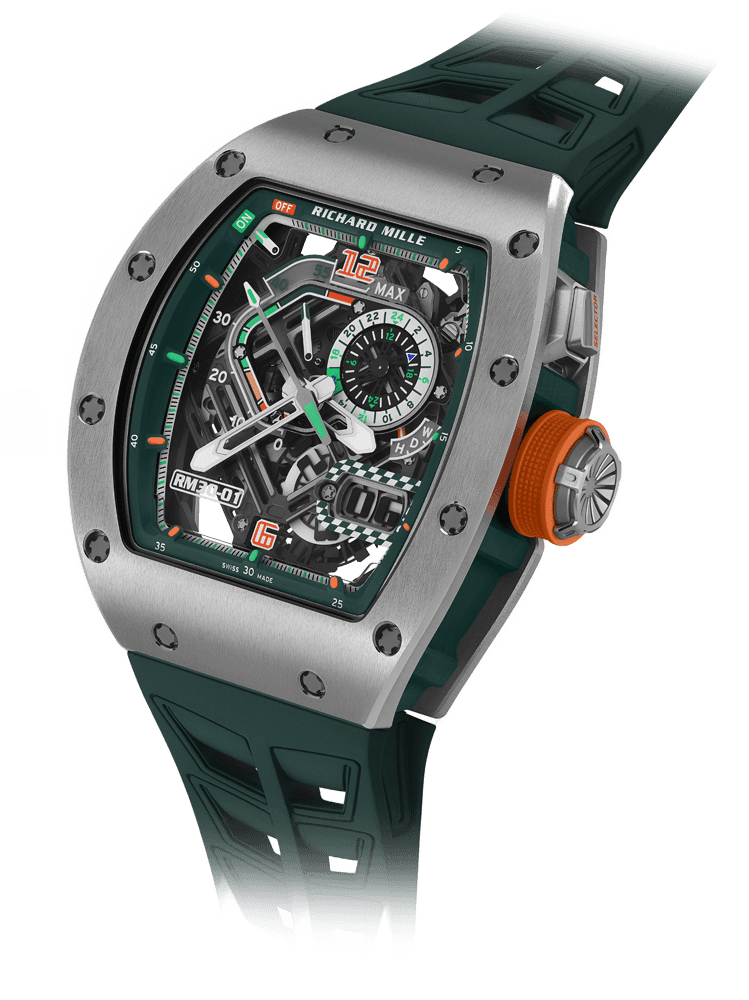 RM 30 Automatic Winding with Declutchable Rotor Le Mans Classic RM 30-01 — Titanium and Green Quartz TPT