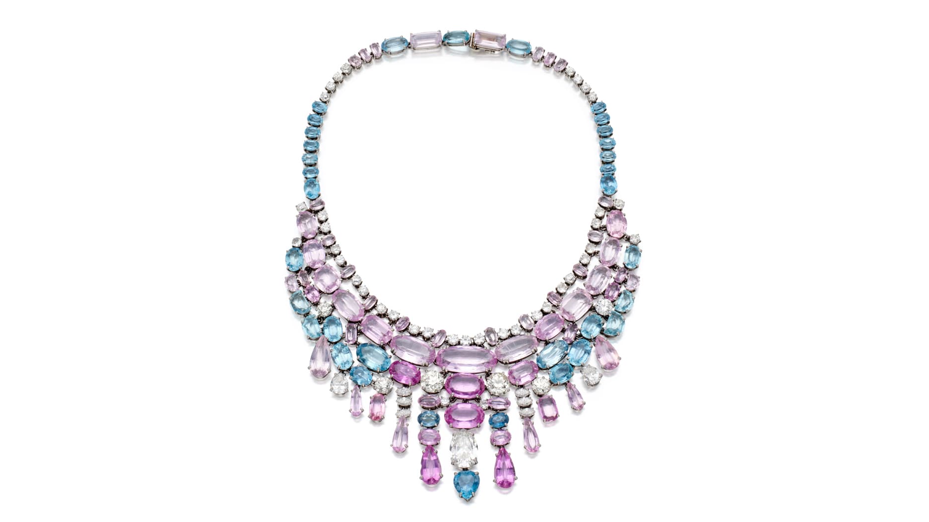 Topaz, Morganite and Aquamarine Bib Necklace — topaz-morganite-aquamarine-bib-necklace