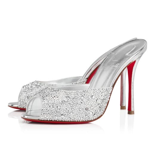 Me Dolly Strass 100 — Silver Suede and strass — 1230121S321