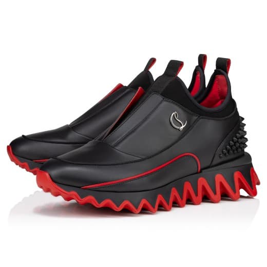 Sharkyloub SP Spikes — Black Calf leather, neoprene and spikes — 1240428BK01