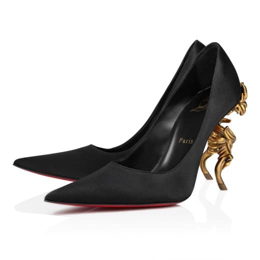 Belle Pump 100 — Black Crepe satin — 1250274B439