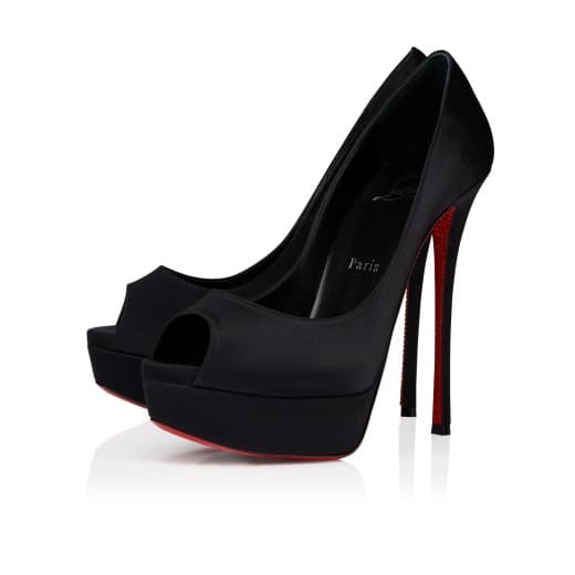 Lady Peep Suola Strass 150 — Black Crepe satin — 1250537B439