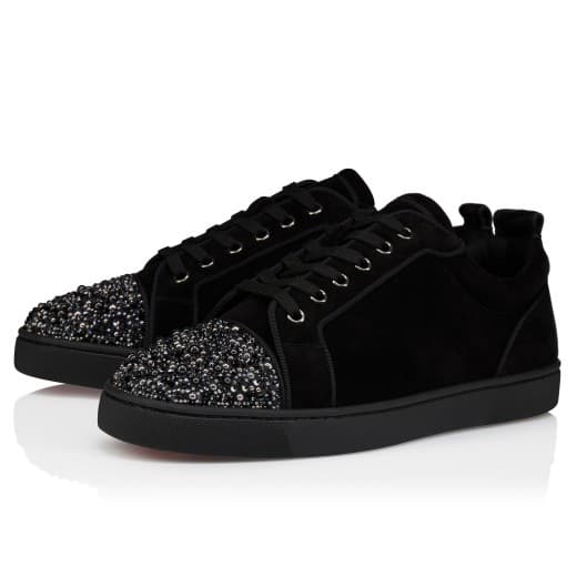 Louis Junior Perla — Black Veau velours and strass — 1260304BK01