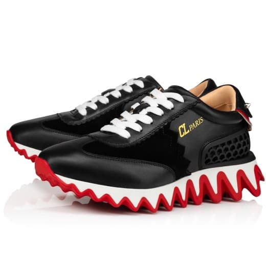 Loubishark — Black Calf leather and veau velours — 3201324H358
