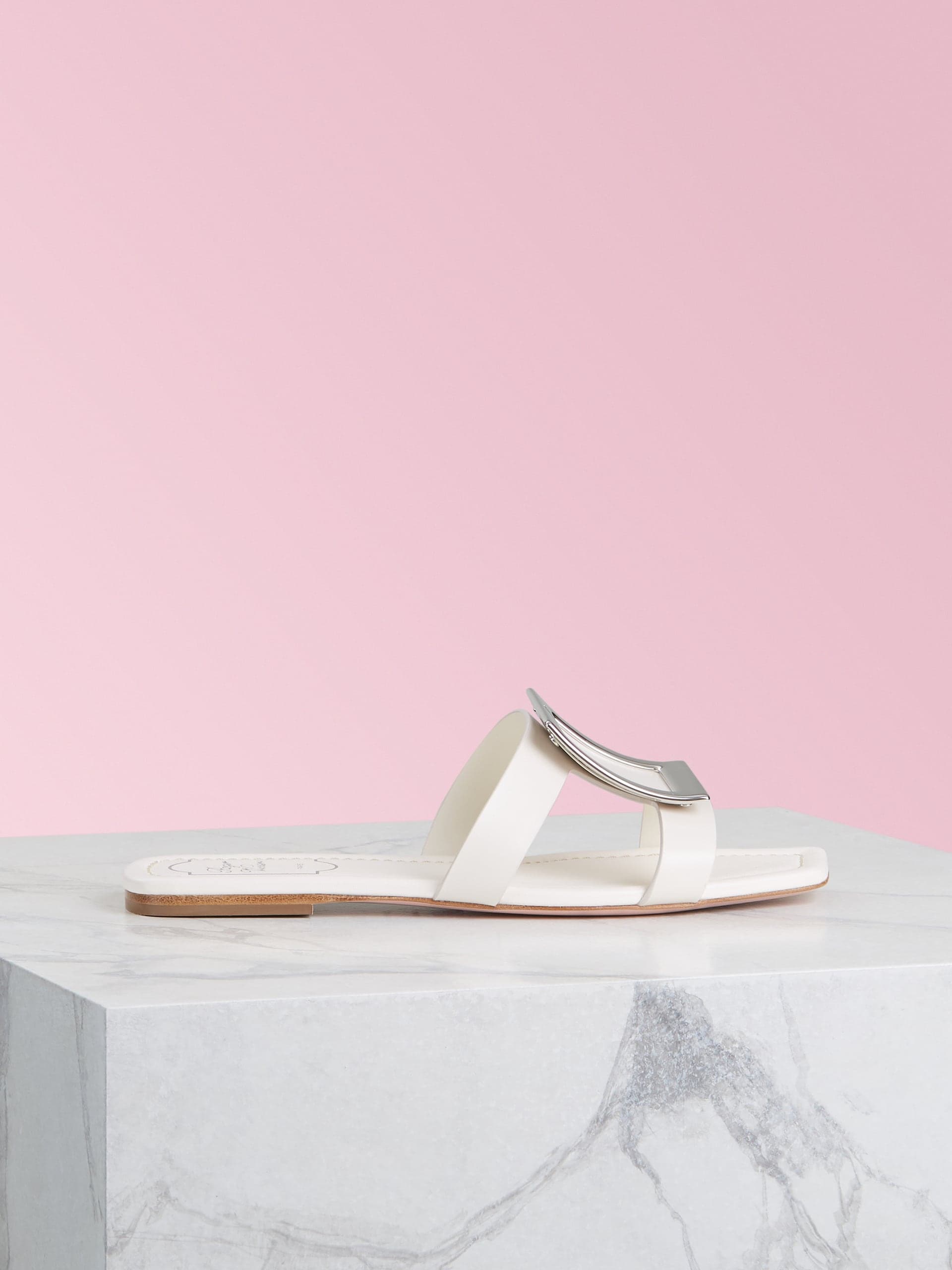 Bikiviv' Metal Buckle Mules in Leather — RVW50423320BSSC019