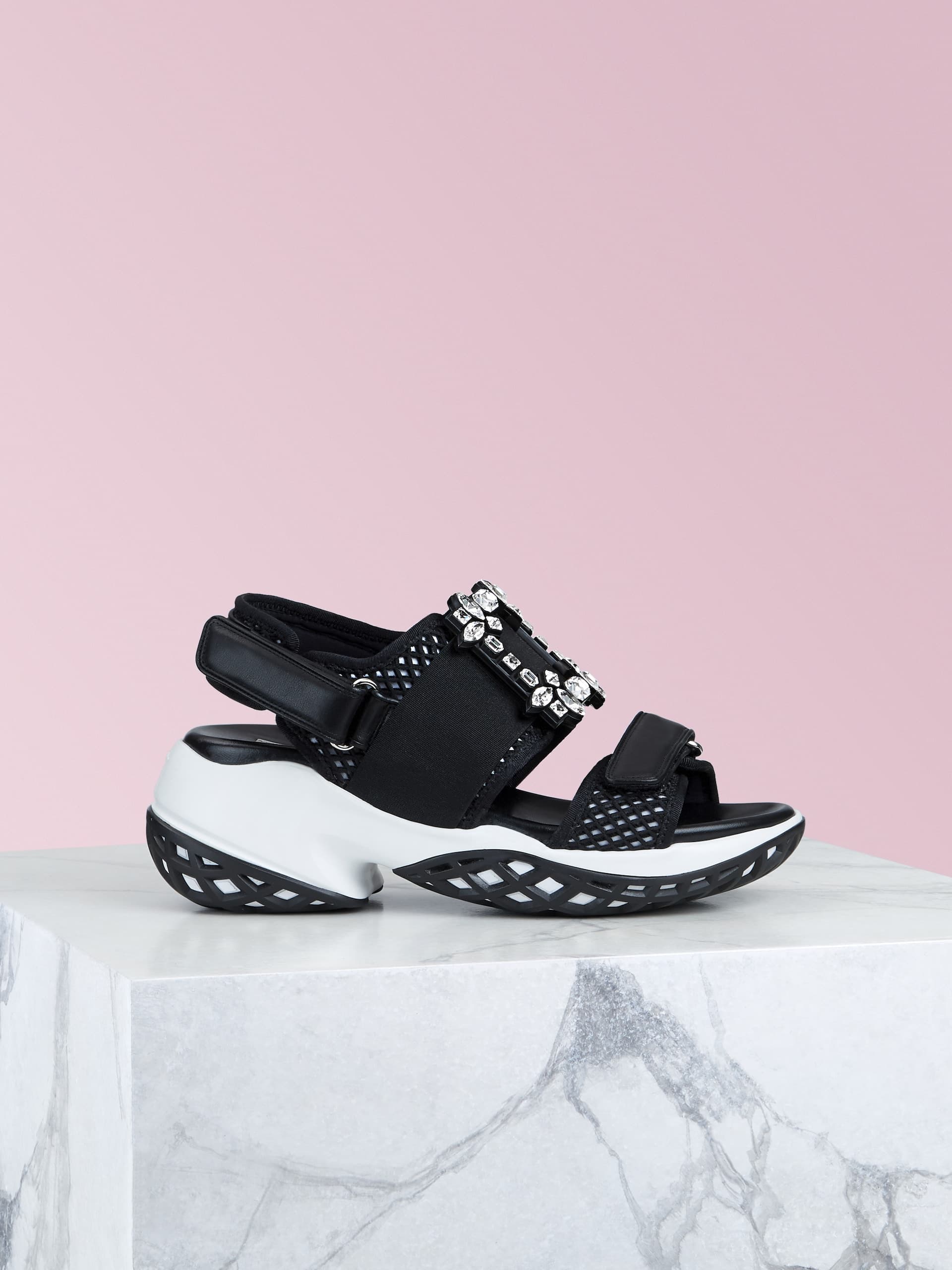 Viv' Run Strass Buckle Sandals in Fabrics — RVW56427470NAN01GQ