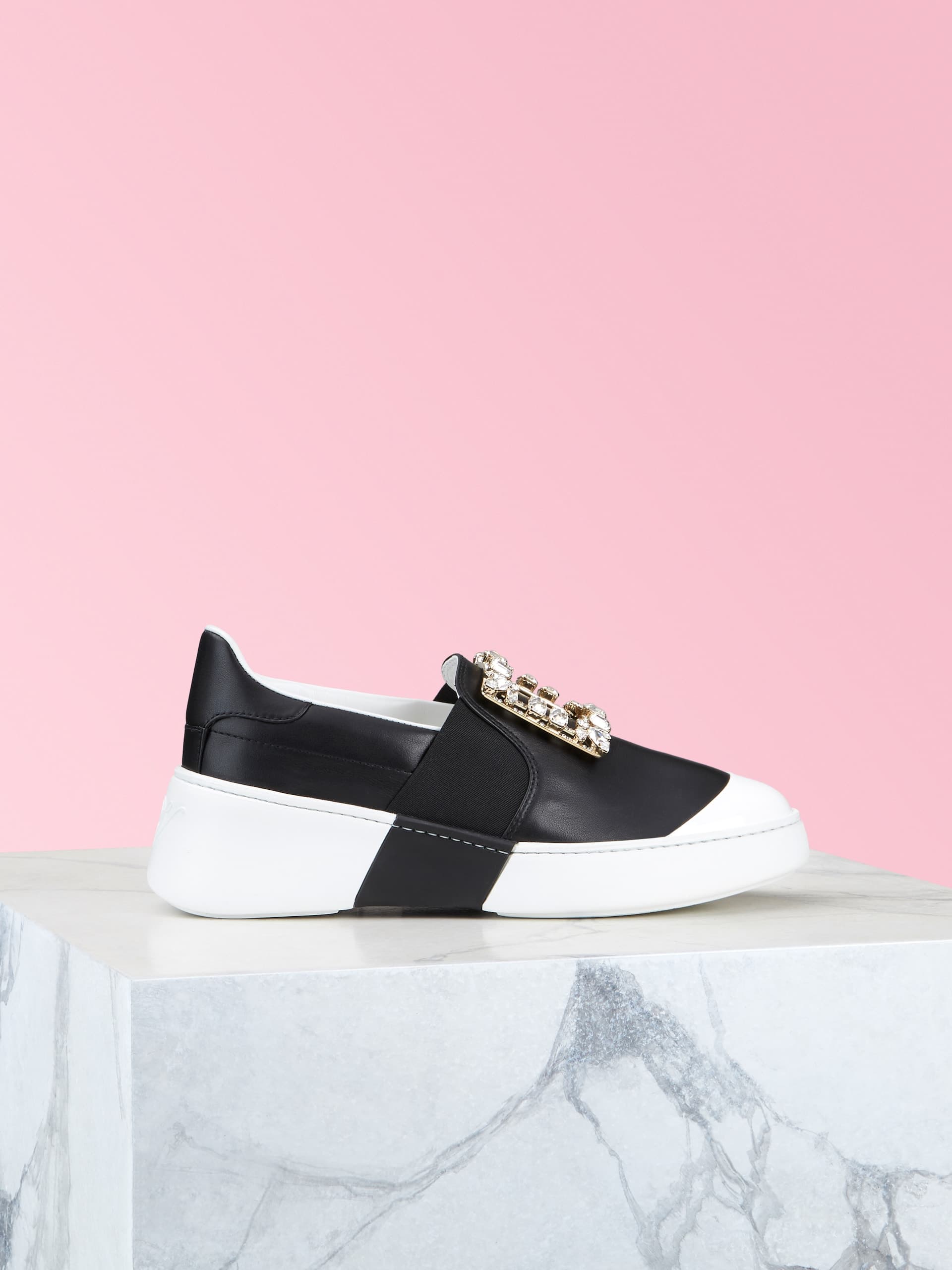 Viv' Skate Broche Vivier Buckle Slip-On Sneakers in Soft Leather — RVW54228960LXQ0002
