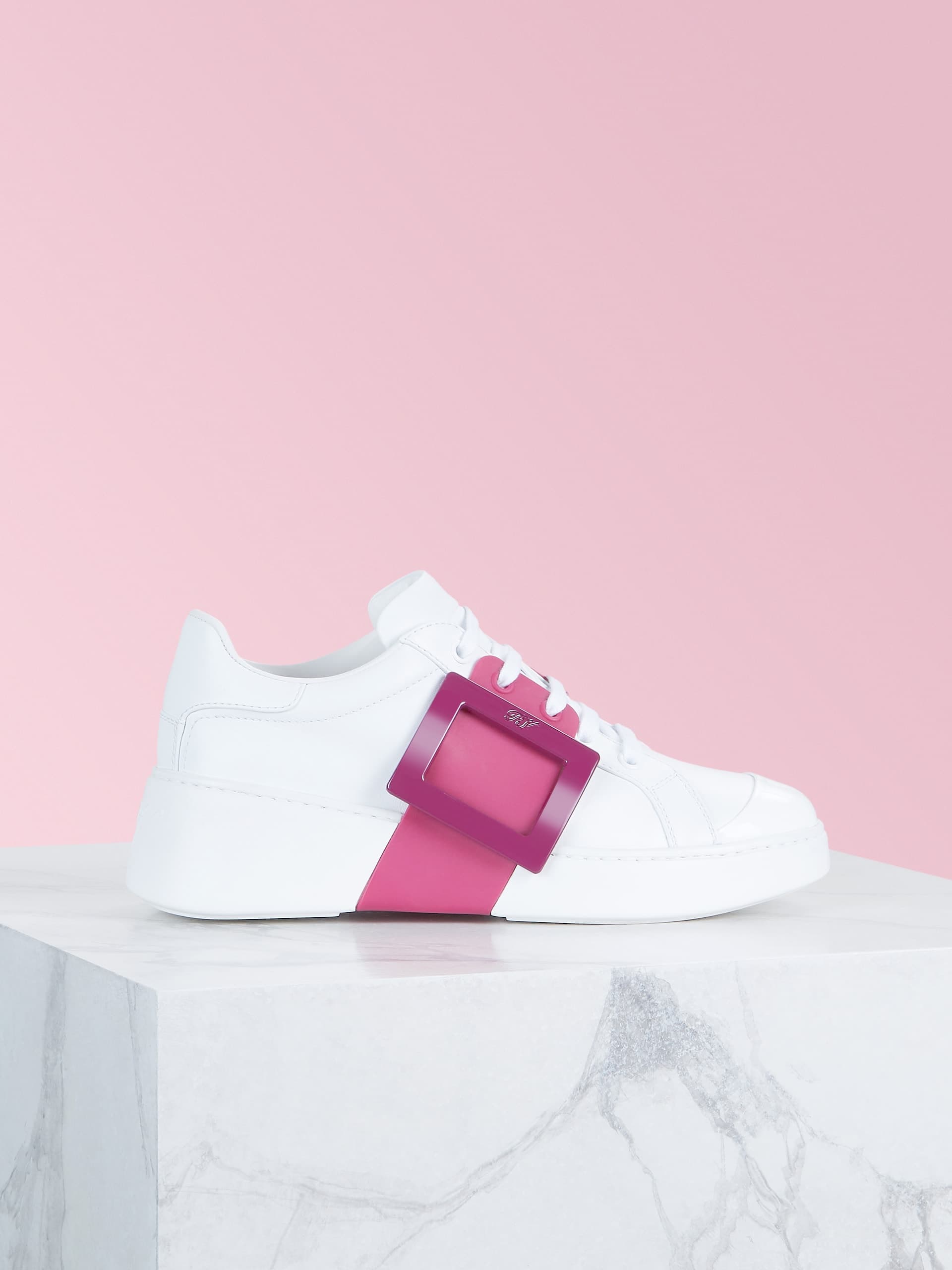 Viv' Skate Lacquered Buckle Sneakers in Soft Leather — RVW54225550LXQ9999
