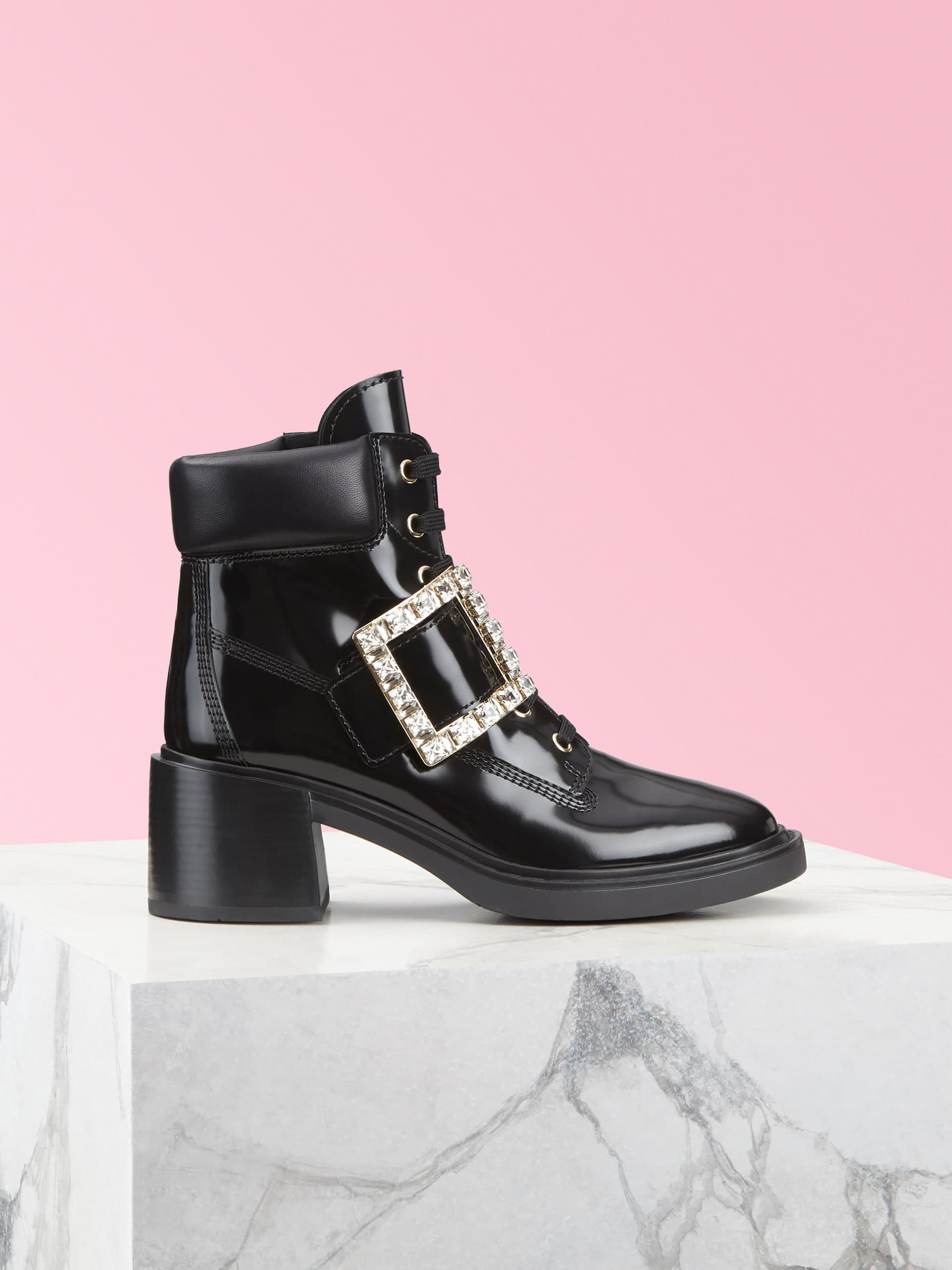 Viv' Rangers Strass Buckle Ankle Boots in Leather — RVW59829750OWQB999