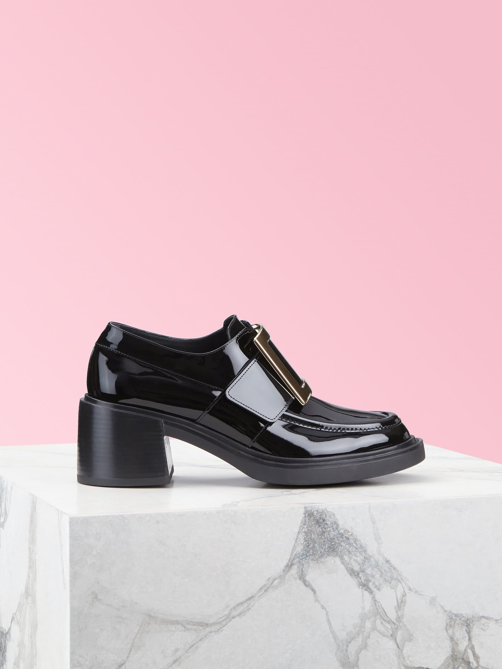 Viv' Rangers Metal Buckle Loafers in Patent Leather — RVW59829340D1PB999