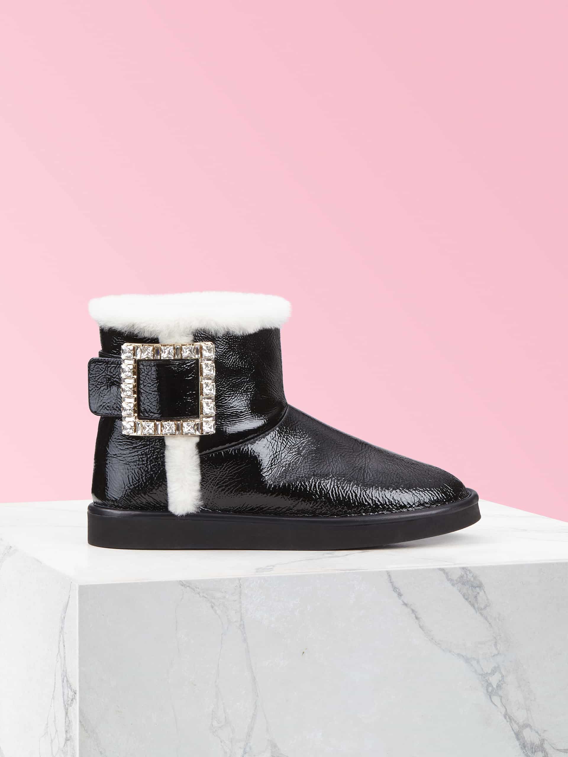 Winter Viv' Strass Buckle Booties in Patent Leather — RVW60529790OZP08CE