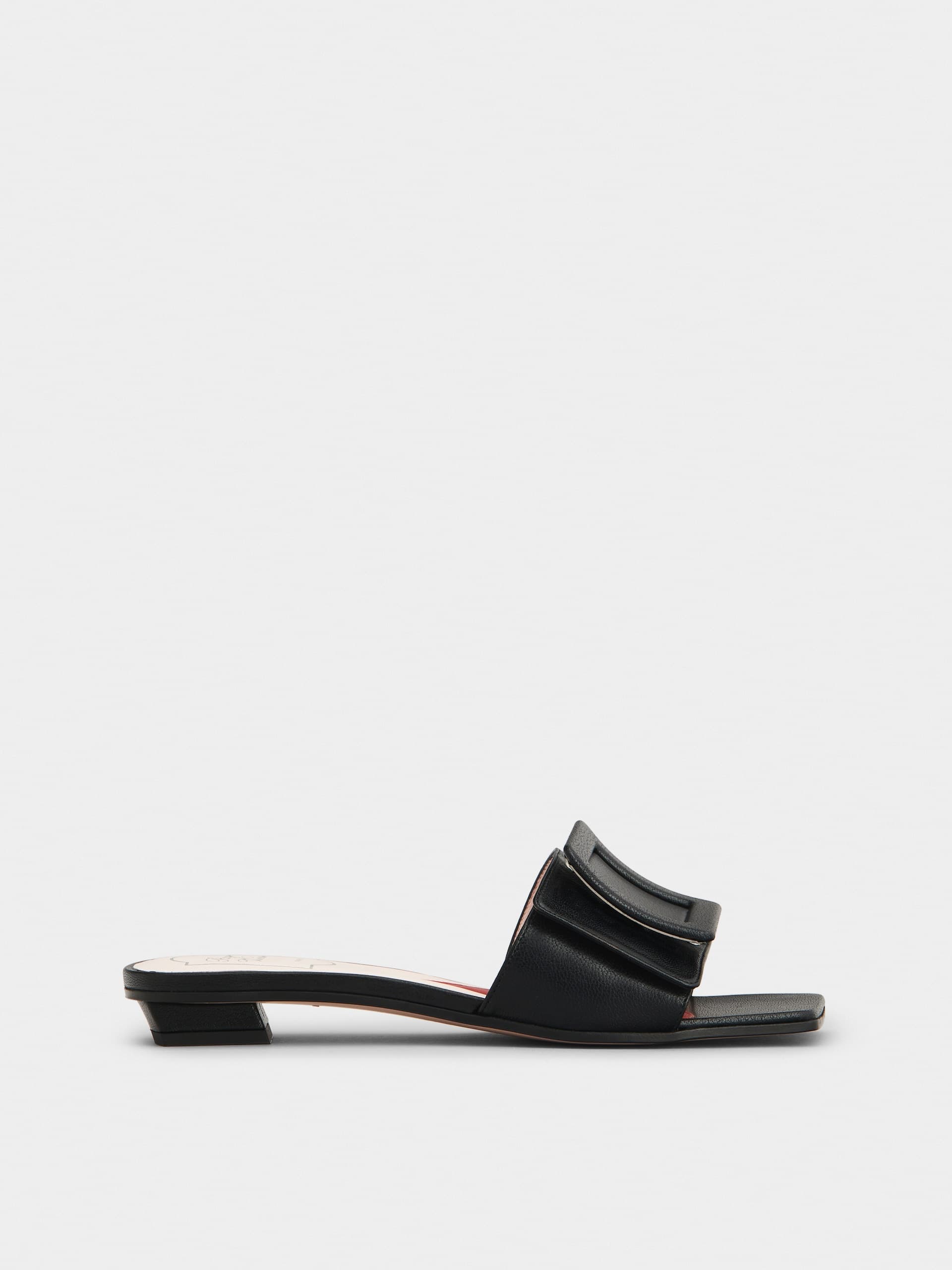 Covered Buckle Mules in Leather — RVW62931090TRPB999