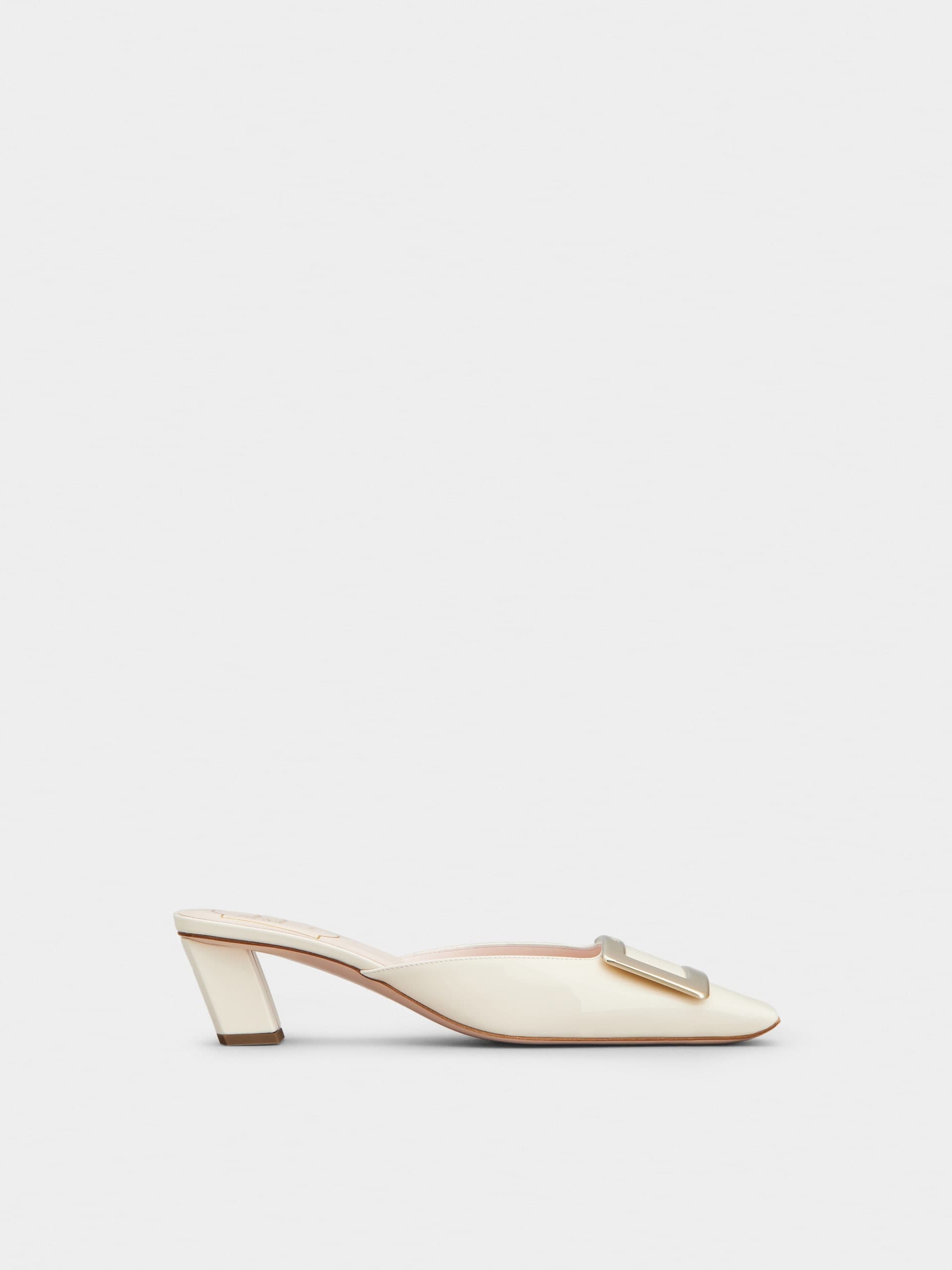 Belle Vivier Metal Buckle Mules in Patent Leather — RVW00629000D1PC019