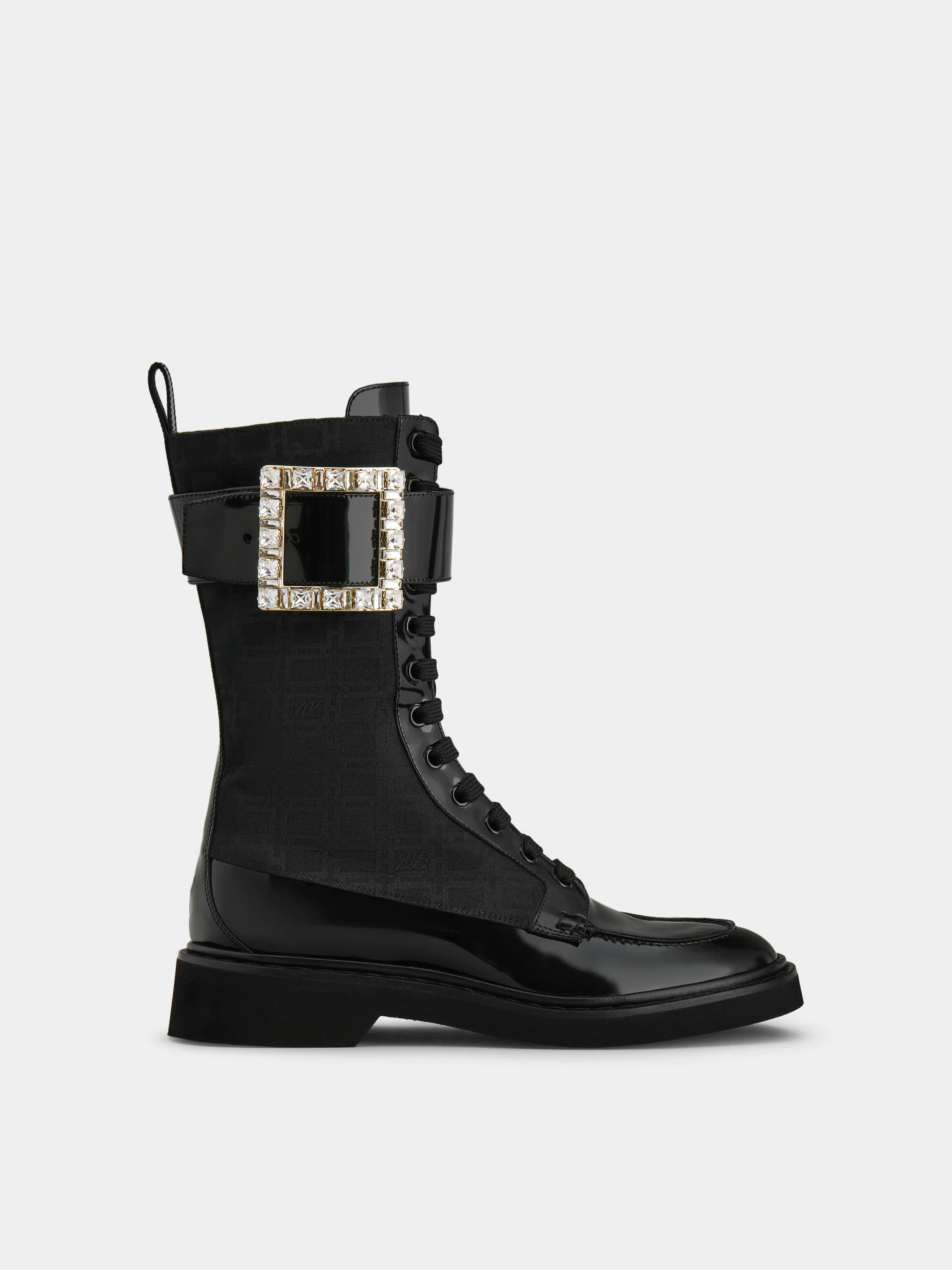 Viv' Rangers Strass Buckle Boots in Fabrics — RVW54832040R9ZB999
