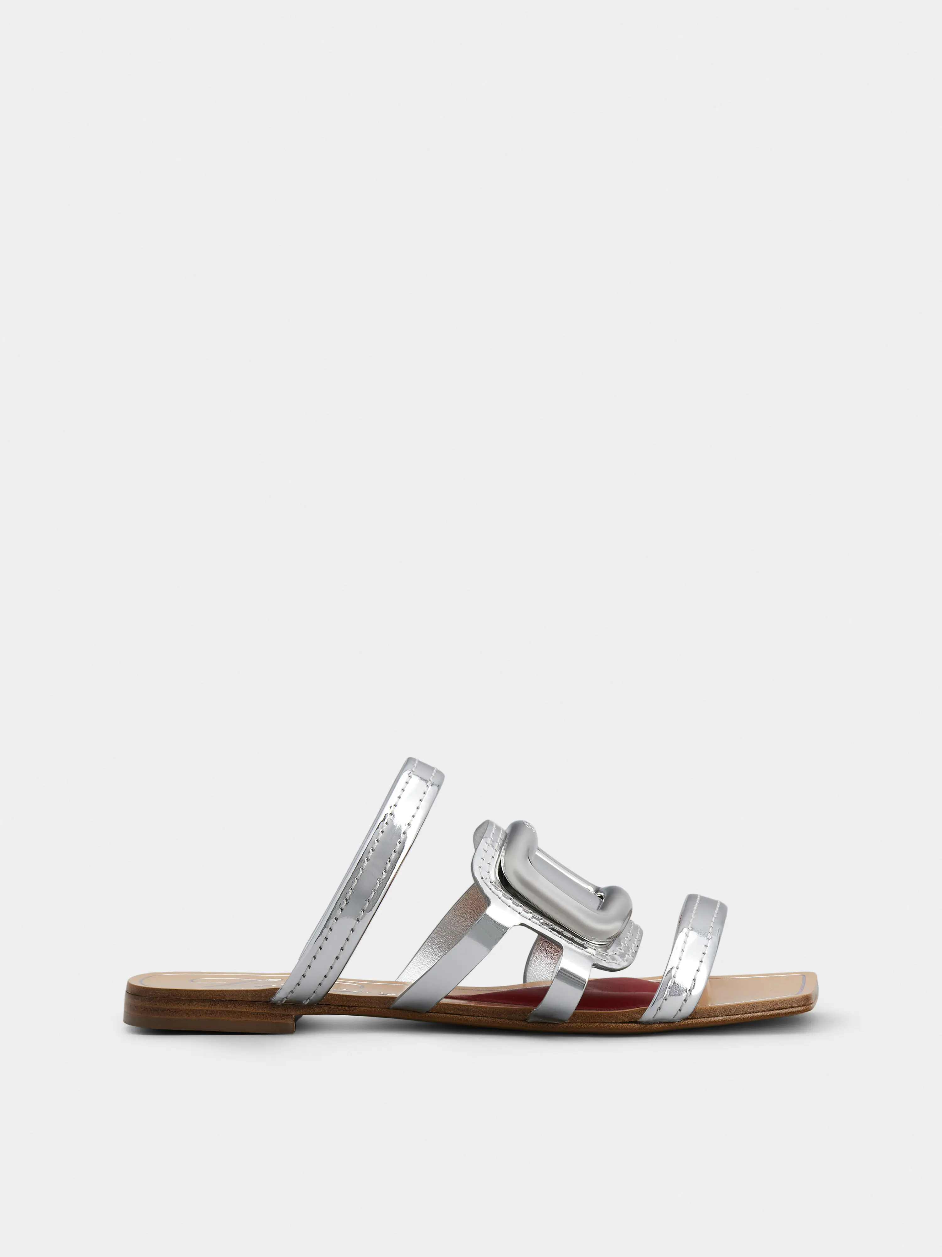 Vivier Gladiator Metal Buckle Mules in Leather — RVW661329305ESB200