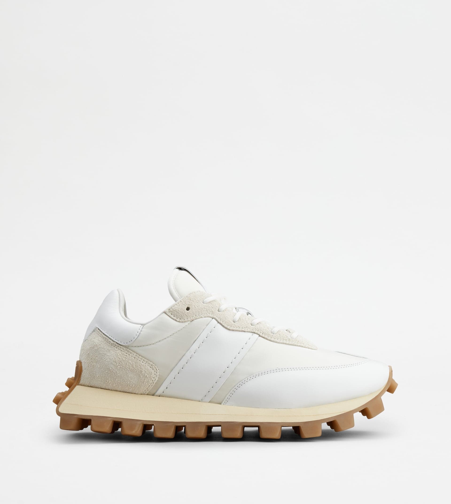 Sneakers Tod's 1T in Leather and Fabric — White, Beige — XXM25K0FL90RJ9RFV4