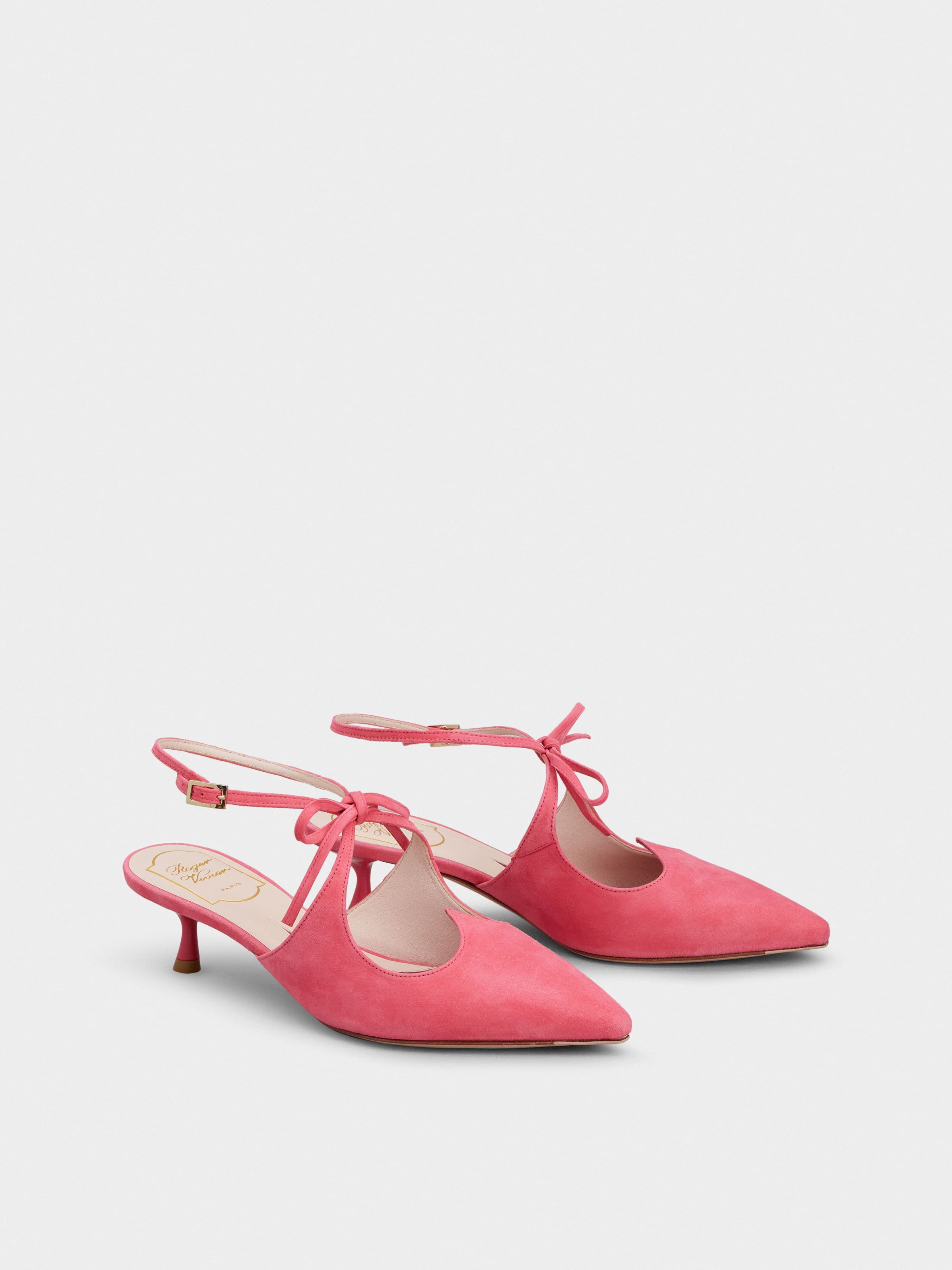I Love Vivier Bow Slingback Mules in Suede — RVW54333180HR0M829