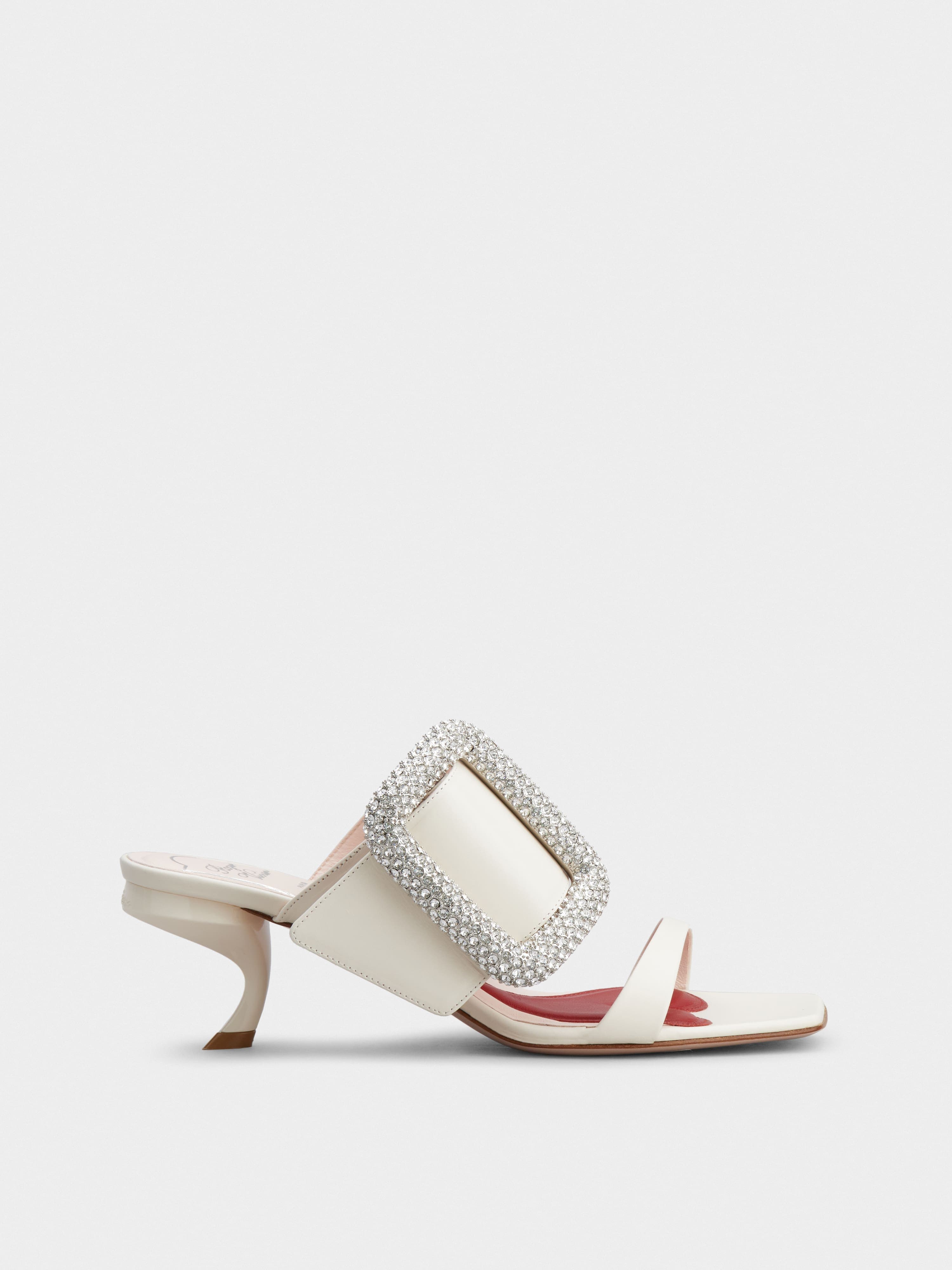 Viv' Choc Side Strass Buckle Mules in Leather — RVW63932690BSSC019