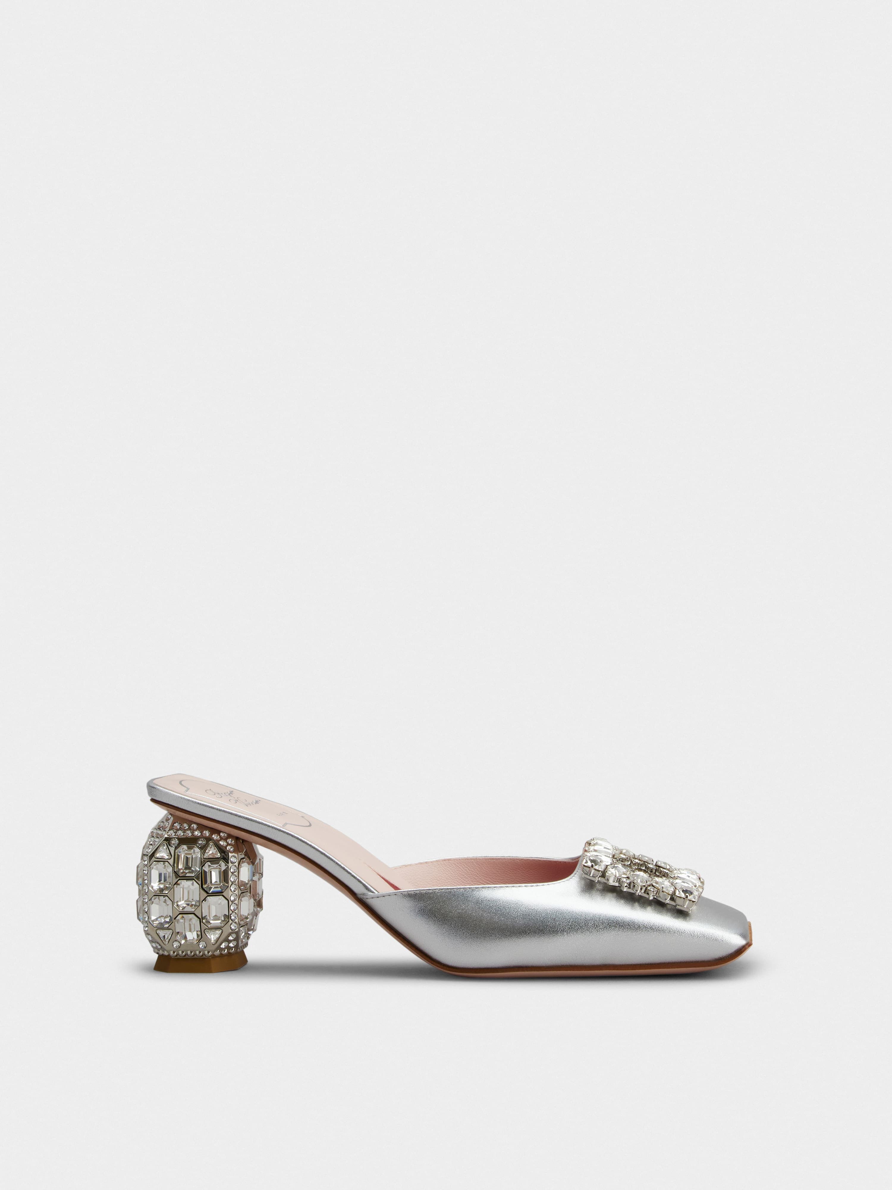 Mules Rhinestone Buckle in Soft Leather — RVW68534130KACB200