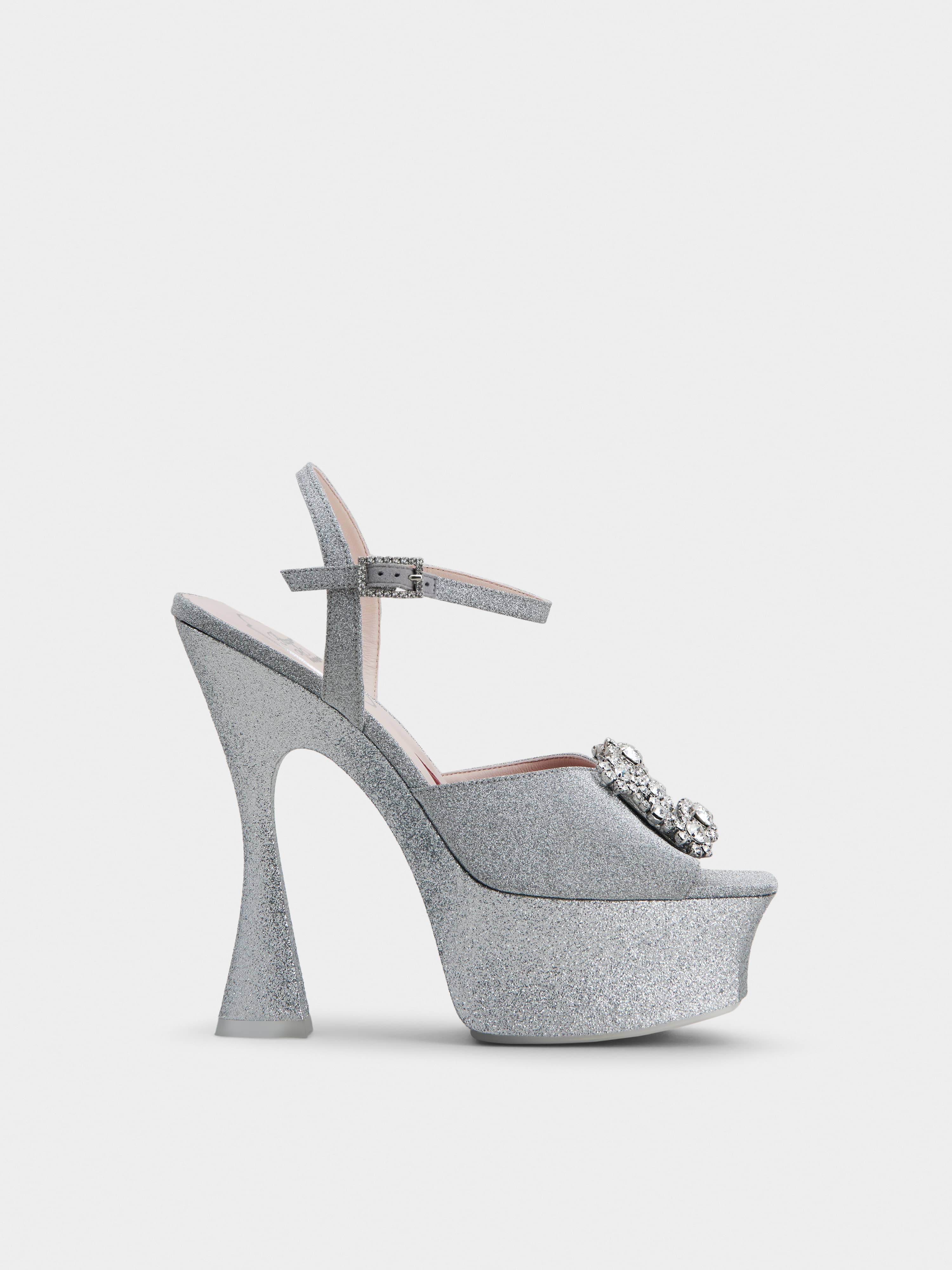Flower Strass Buckle Platform Sandals in Fabrics — RVW66230280JO1B200