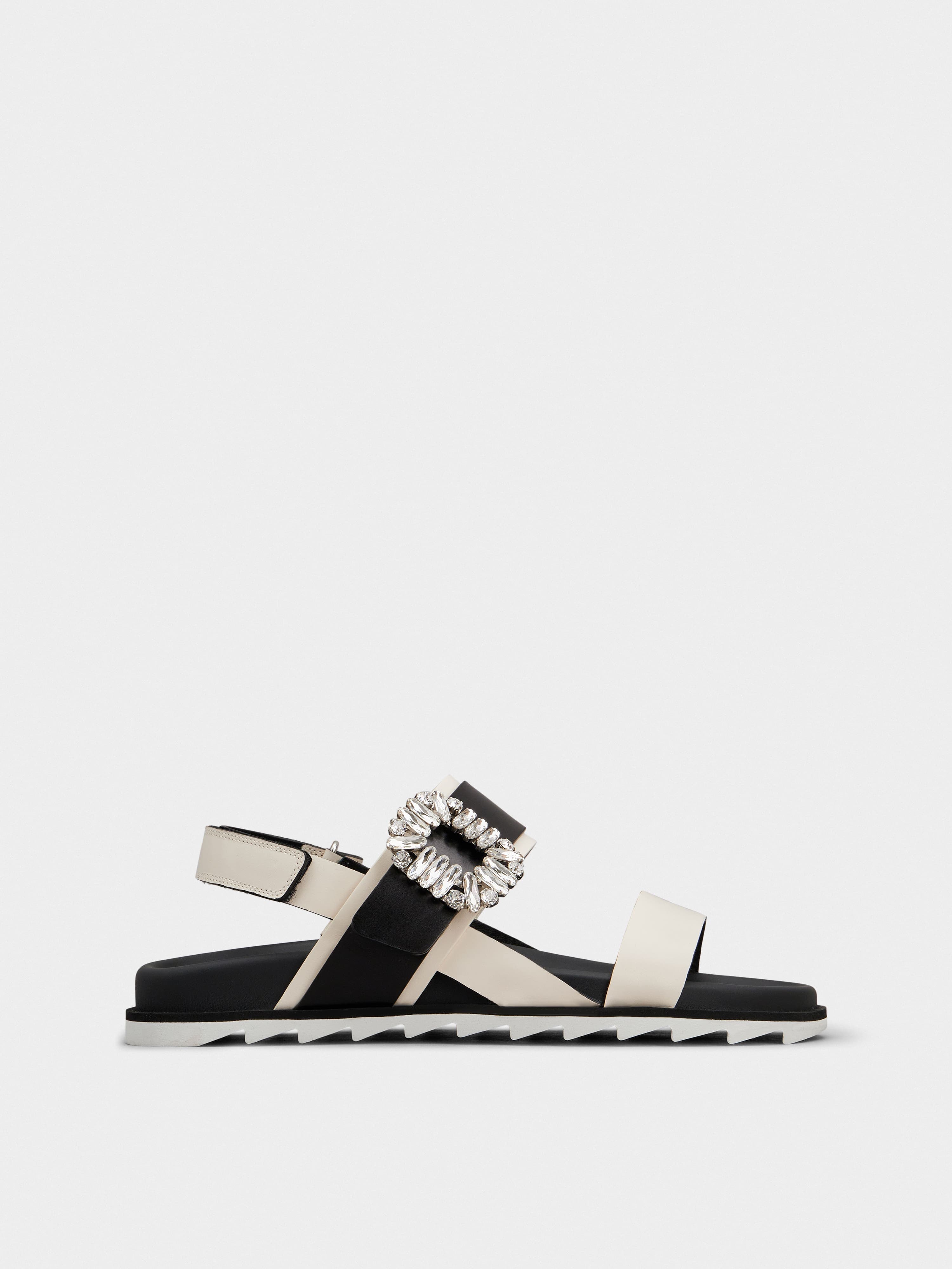 Slidy Viv' Strass Buckle Mules in Leather — RVW45835270BSS0H62
