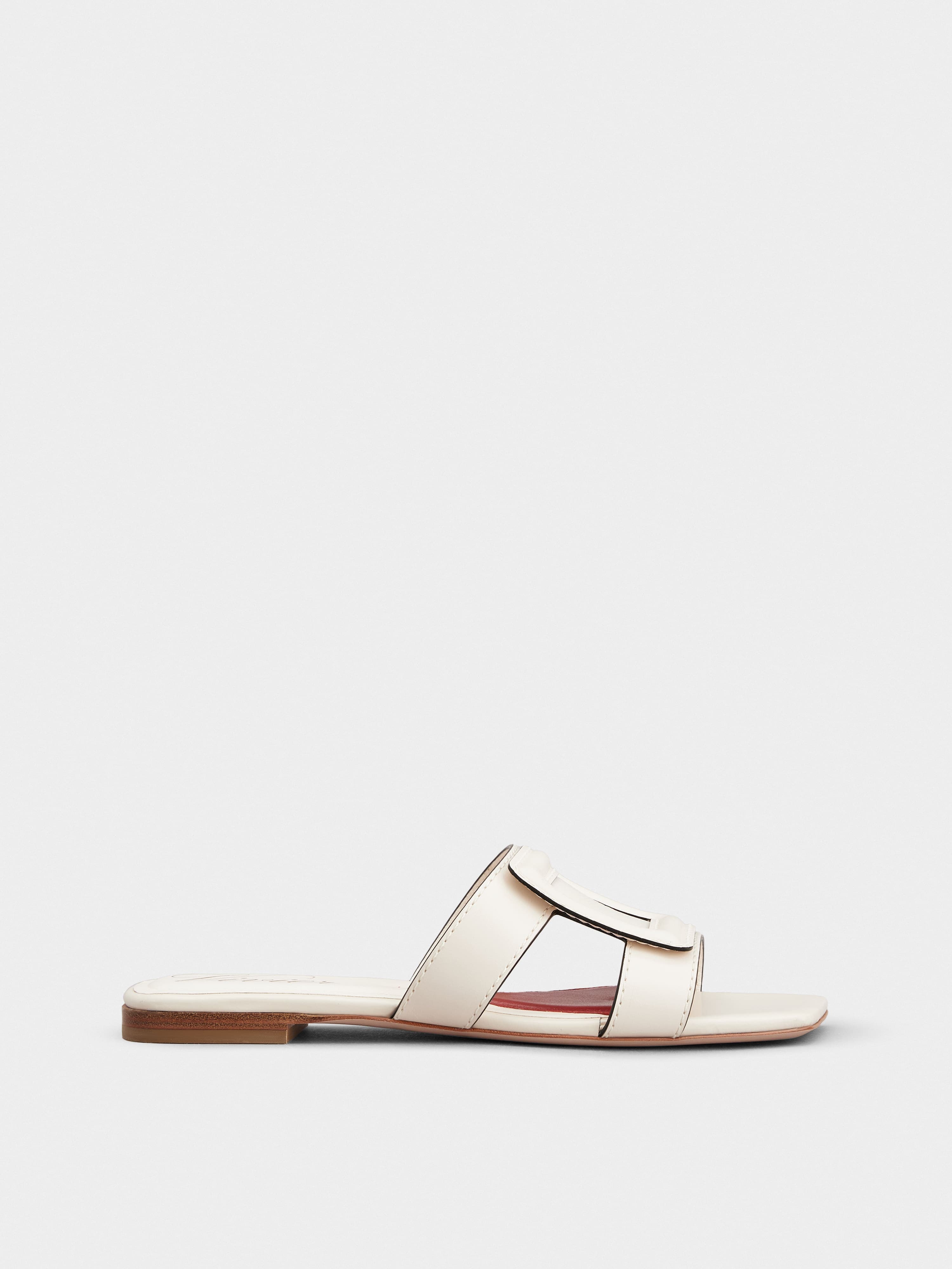 Stitching Buckle Mules in Leather — RVW67034920BSSC019