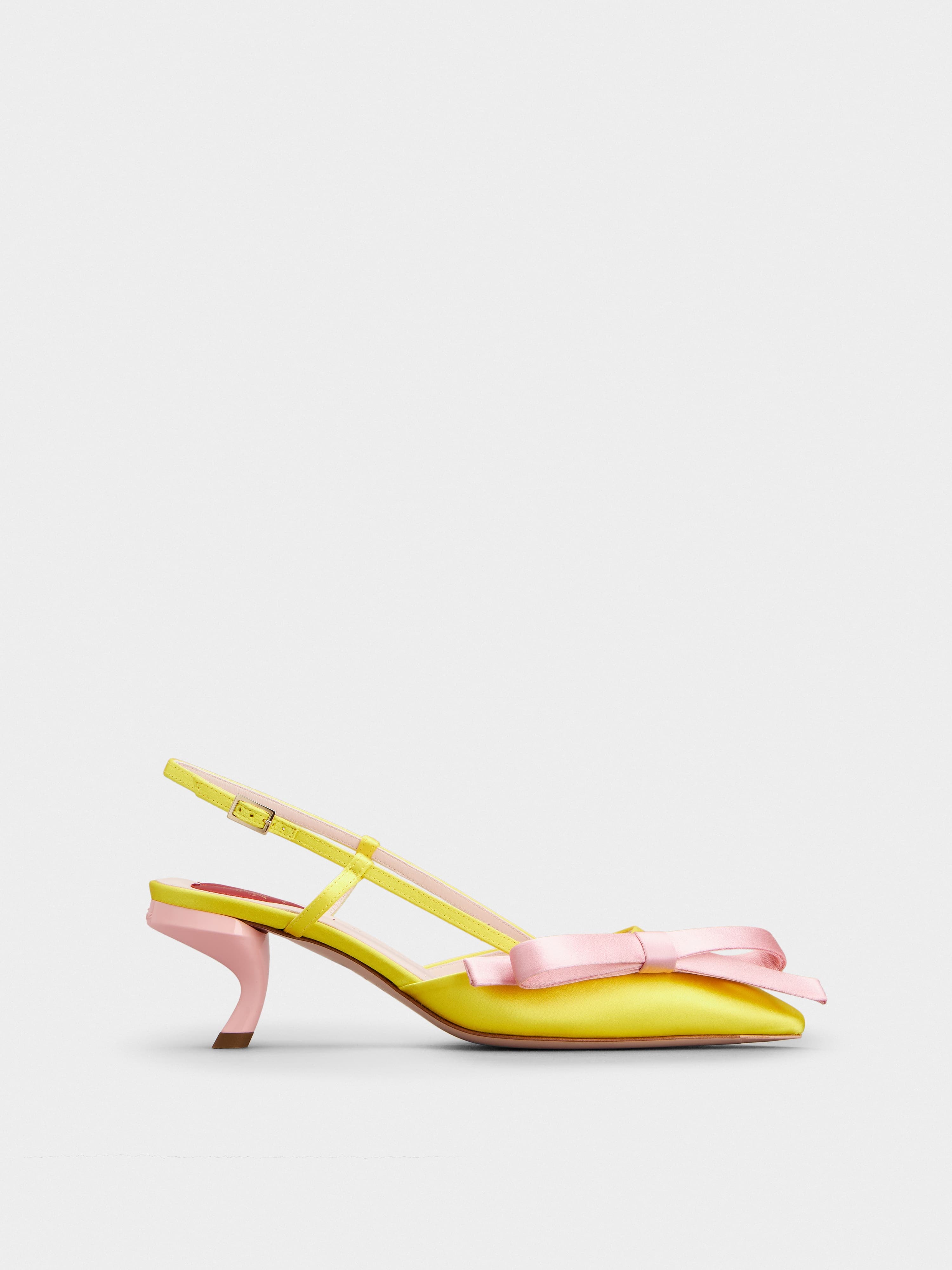 Virgule Bow Slingback Pumps in Satin — RVW63835420RS01U17
