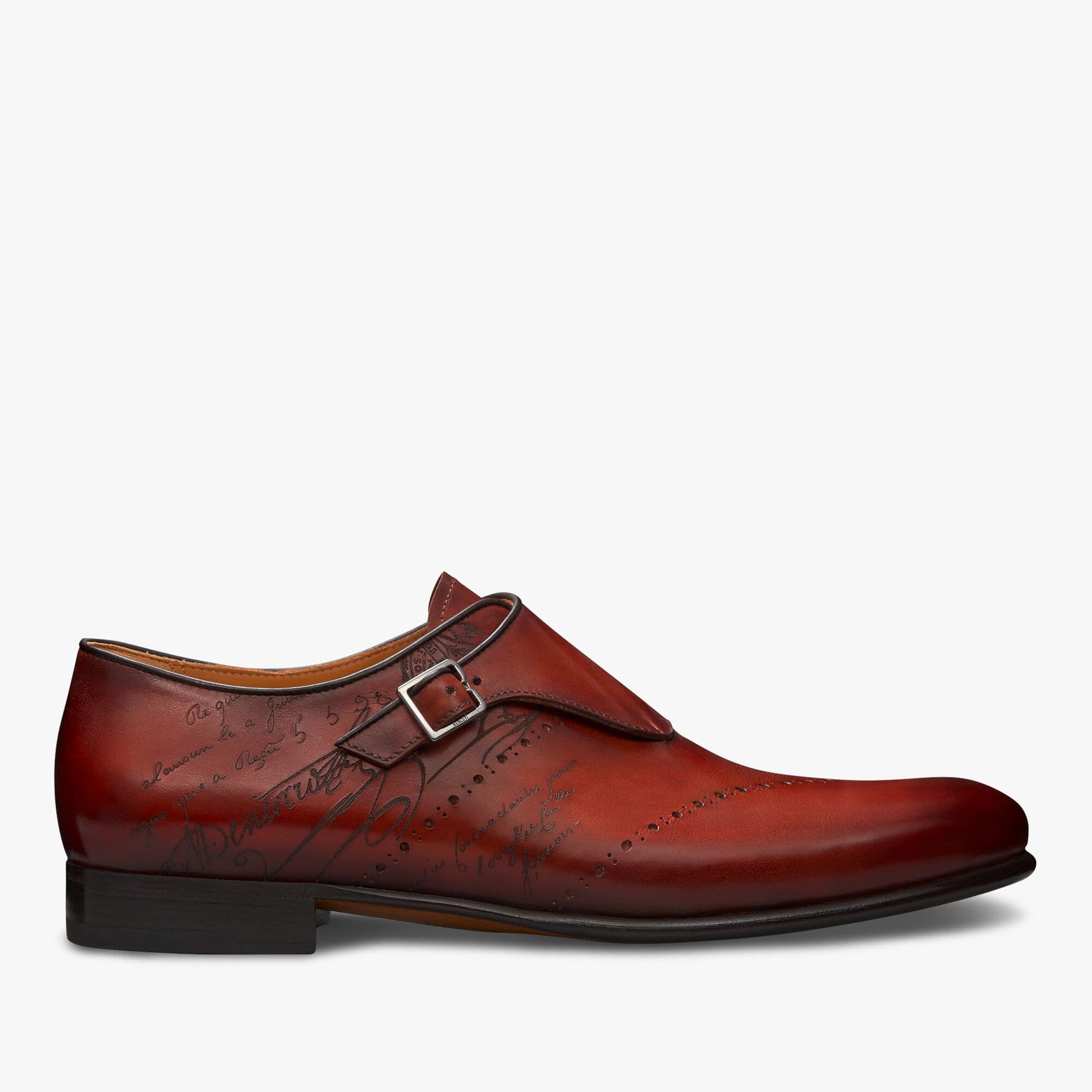 Galet Scritto Leather Monk Shoe — S6025-V2