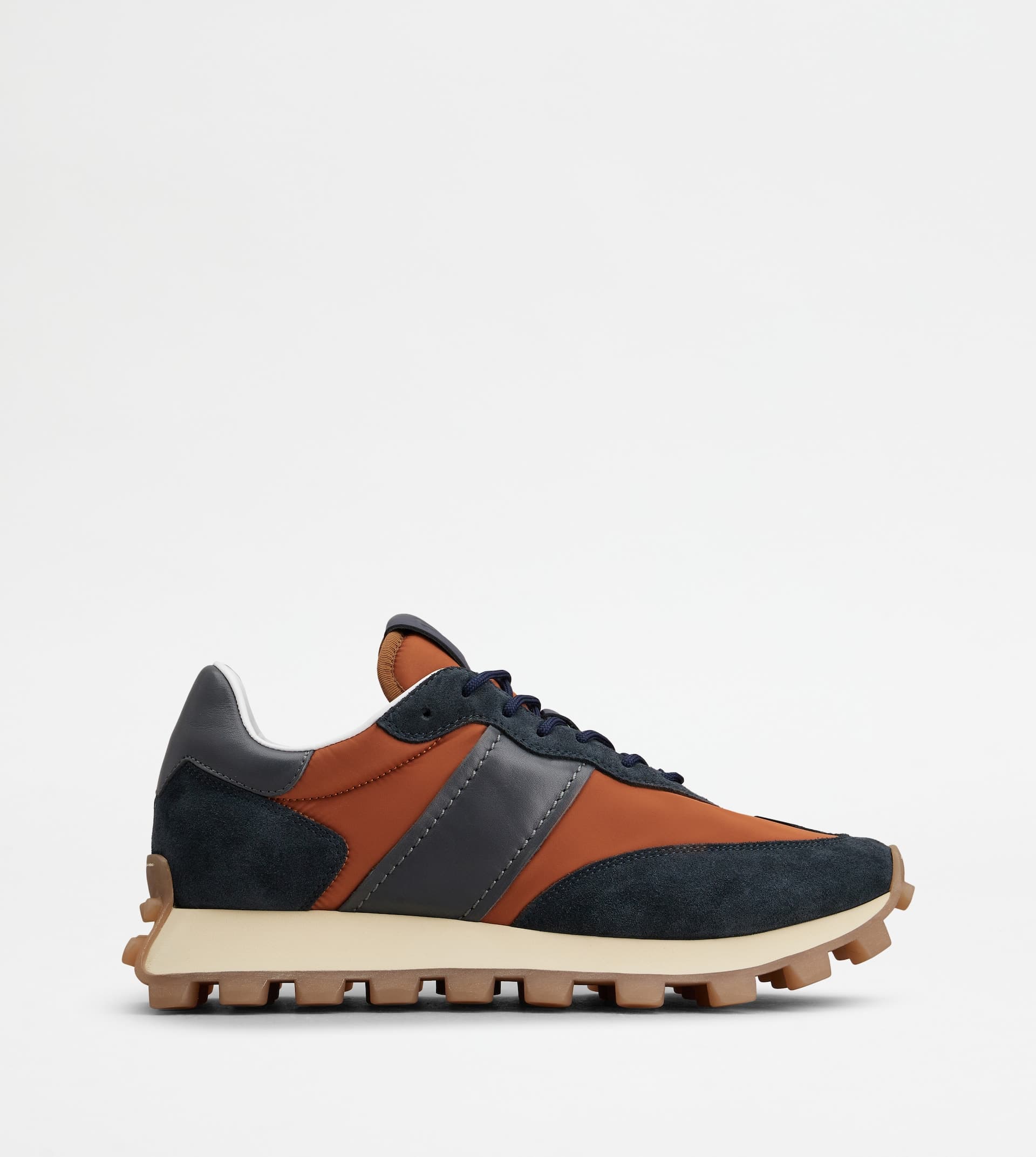 1T Sneakers in Suede and Fabric — Orange, Blue — XXM25K0FL90QDRGGIH
