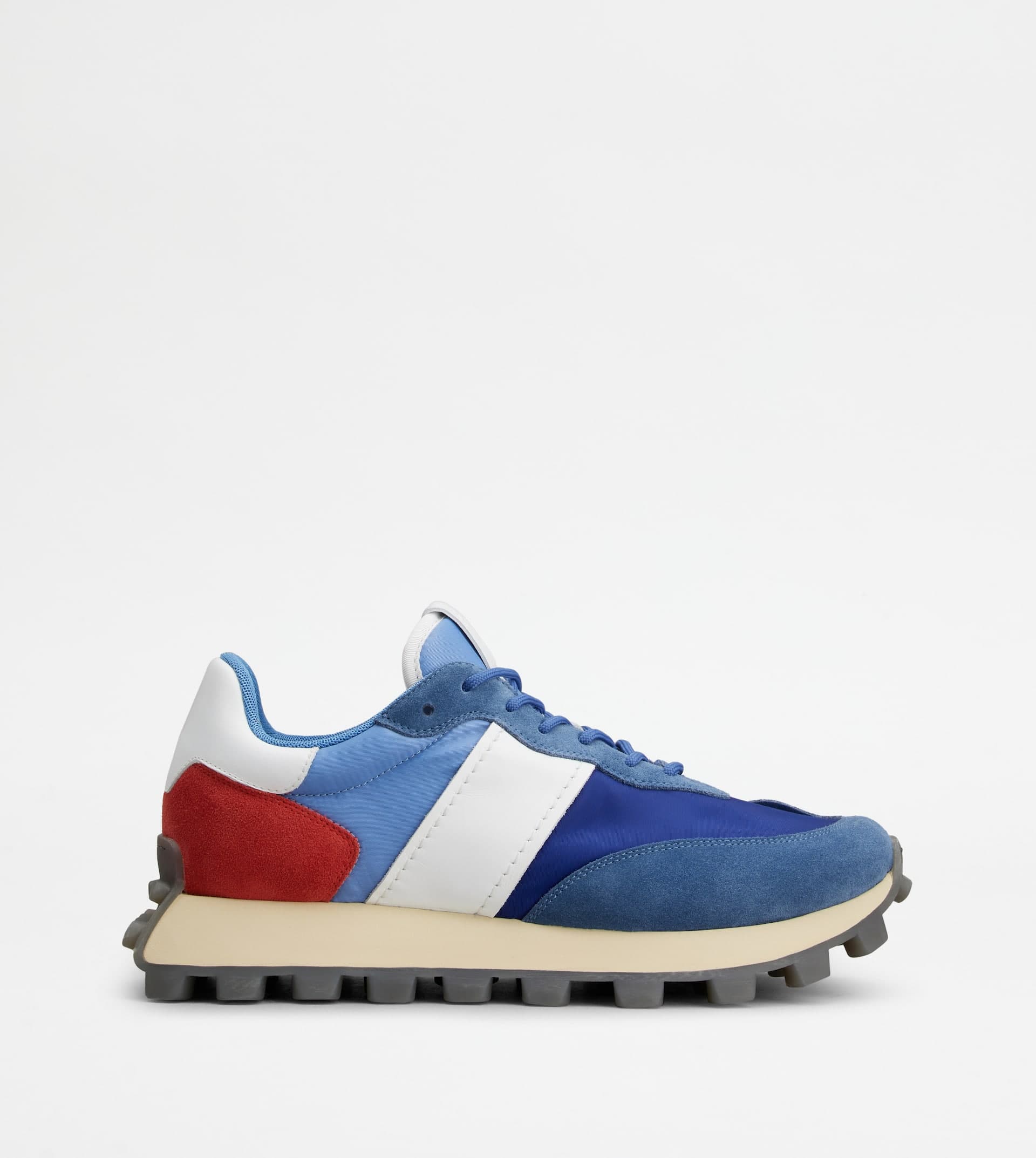Sneakers Tod's 1T in Suede and Fabric — Blue, White, Red — XXM25K0FL90PQ4BI22