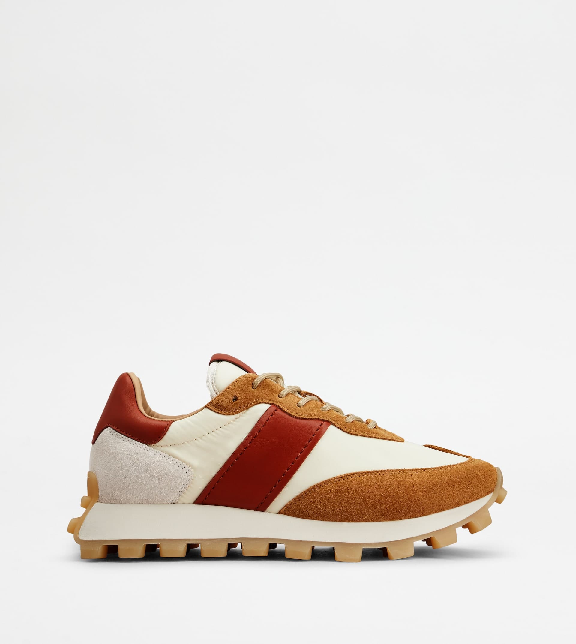 Sneakers Tod's 1T in Suede and Fabric — Brown, Off white, Grey — XXM25K0FL90PQ4BI66