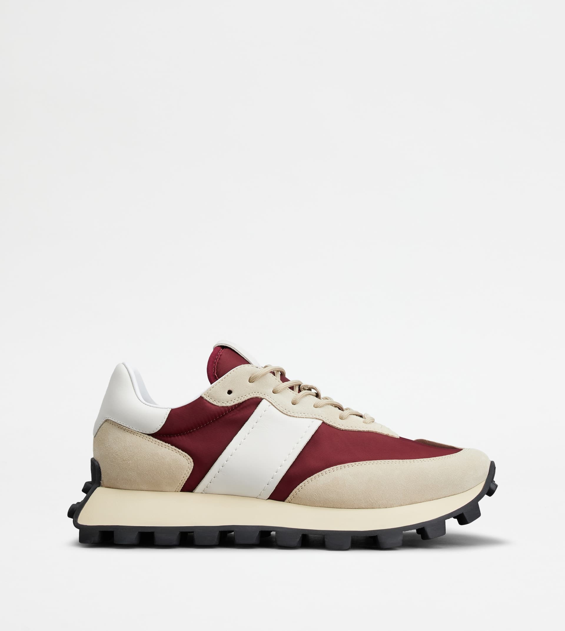 Sneakers Tod's 1T in Suede and Fabric — Beige, Burgundy, White — XXM25K0FL90PQ416RF