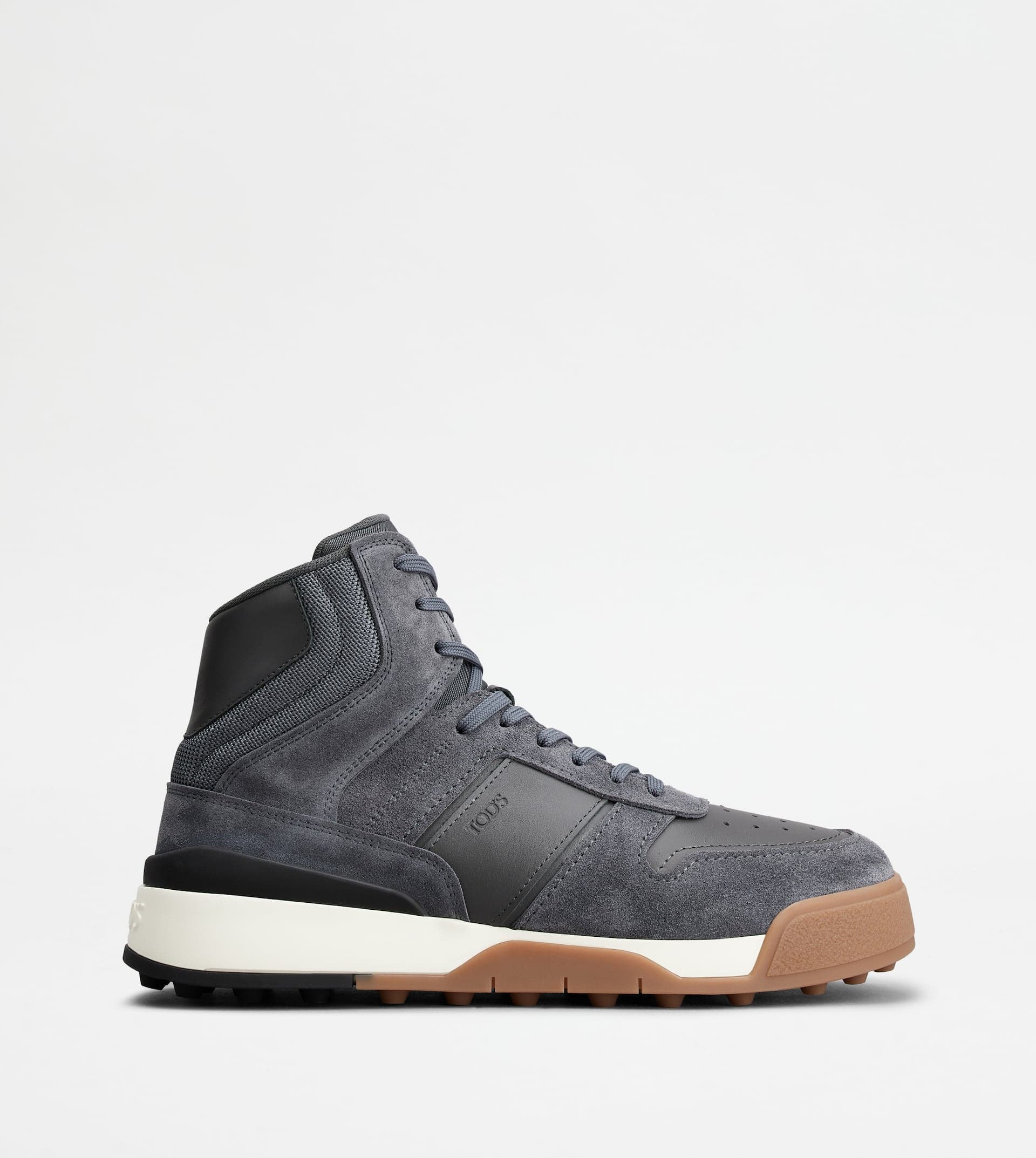 Hi-Top Sneakers in Suede and Smooth Leather — Grey — XXM51K0GH60CLTBIG3