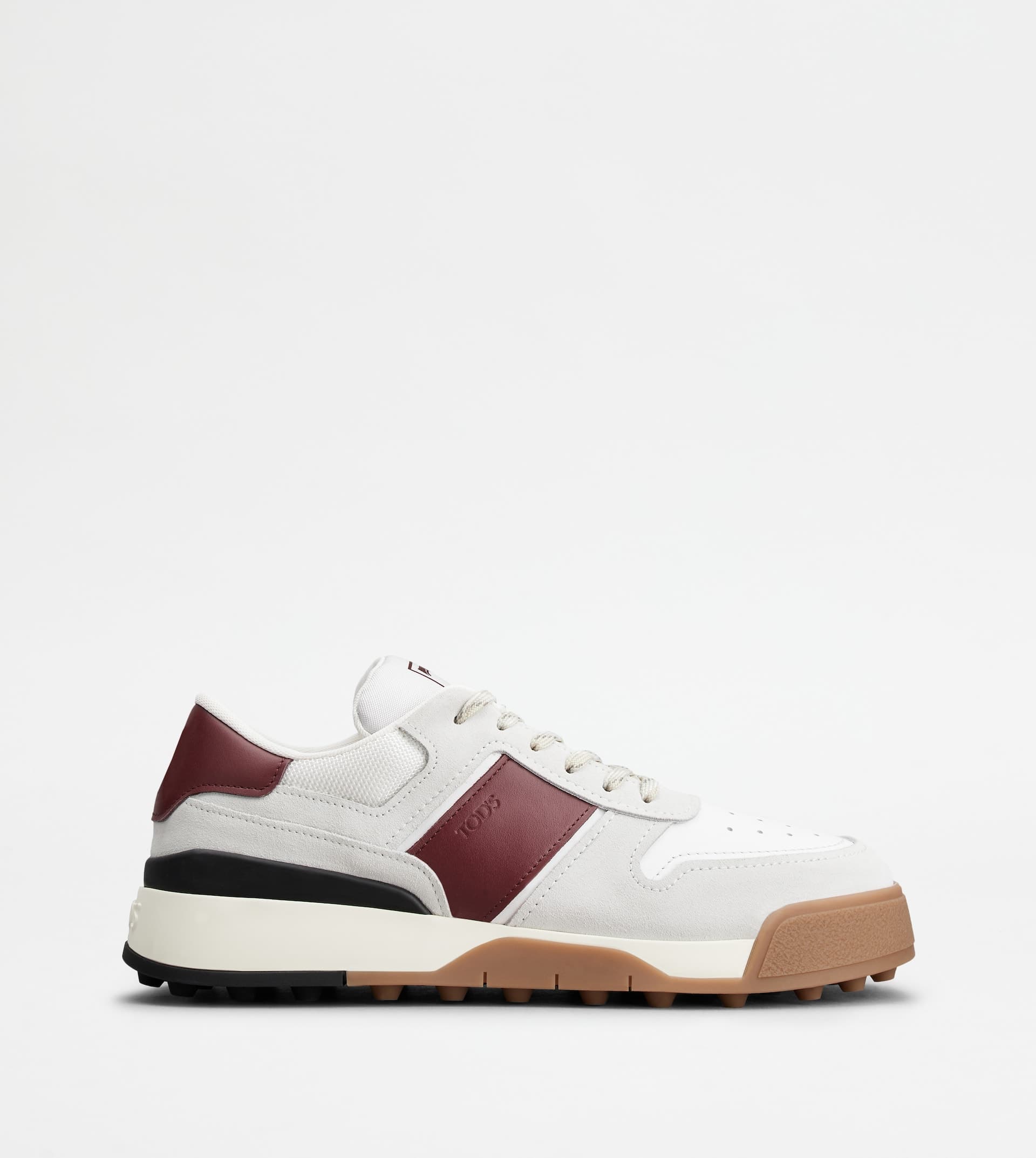 Sneakers in Suede and Smooth Leather — Burgundy, White — XXM51K0GH50CLTBIG9
