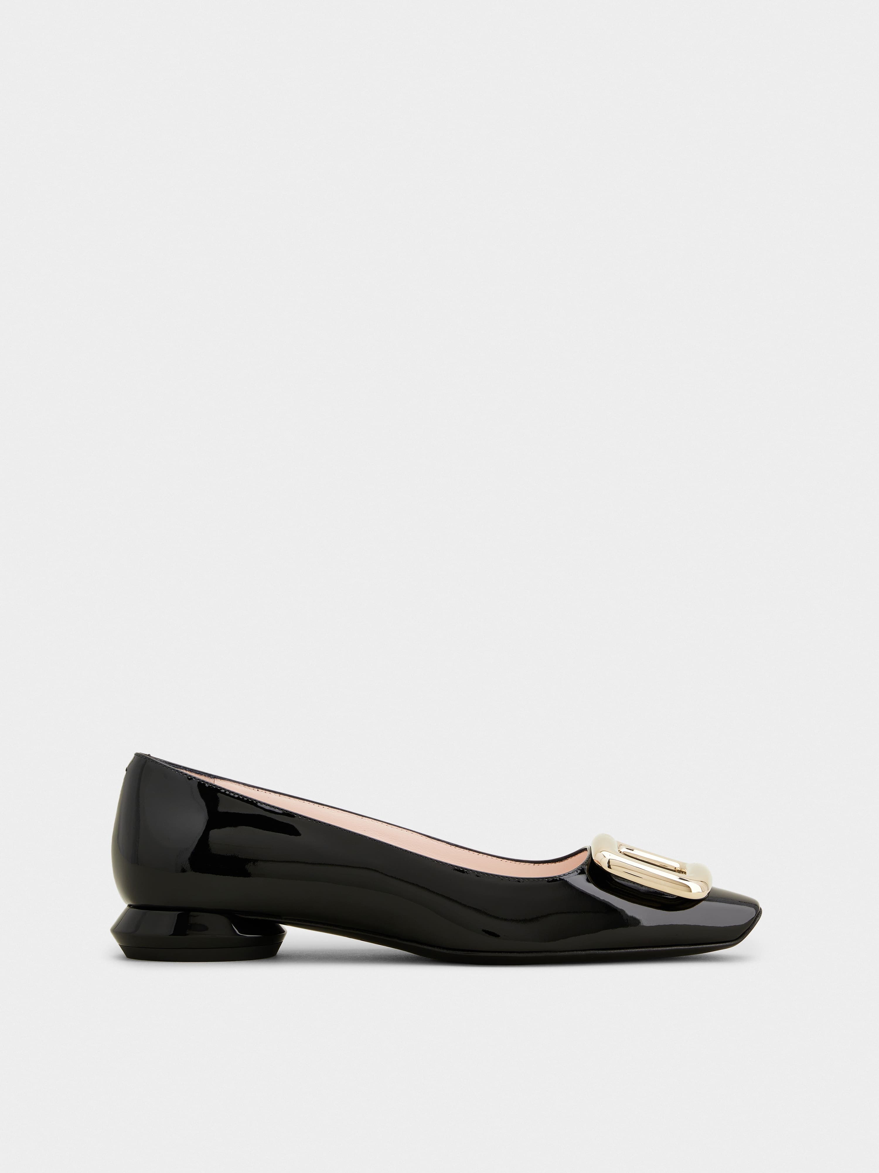 Viv' Choc Metal Buckle Ballerinas in Patent Leather — RVW65032180D1PB999