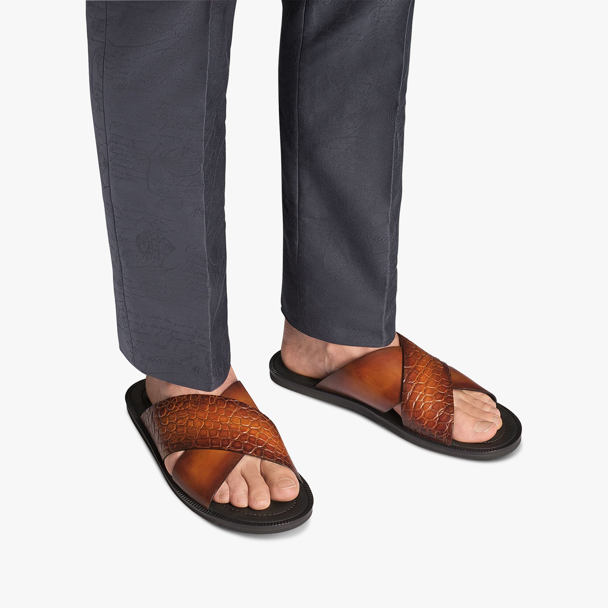 Sifnos Alligator And Leather Sandal — 256844