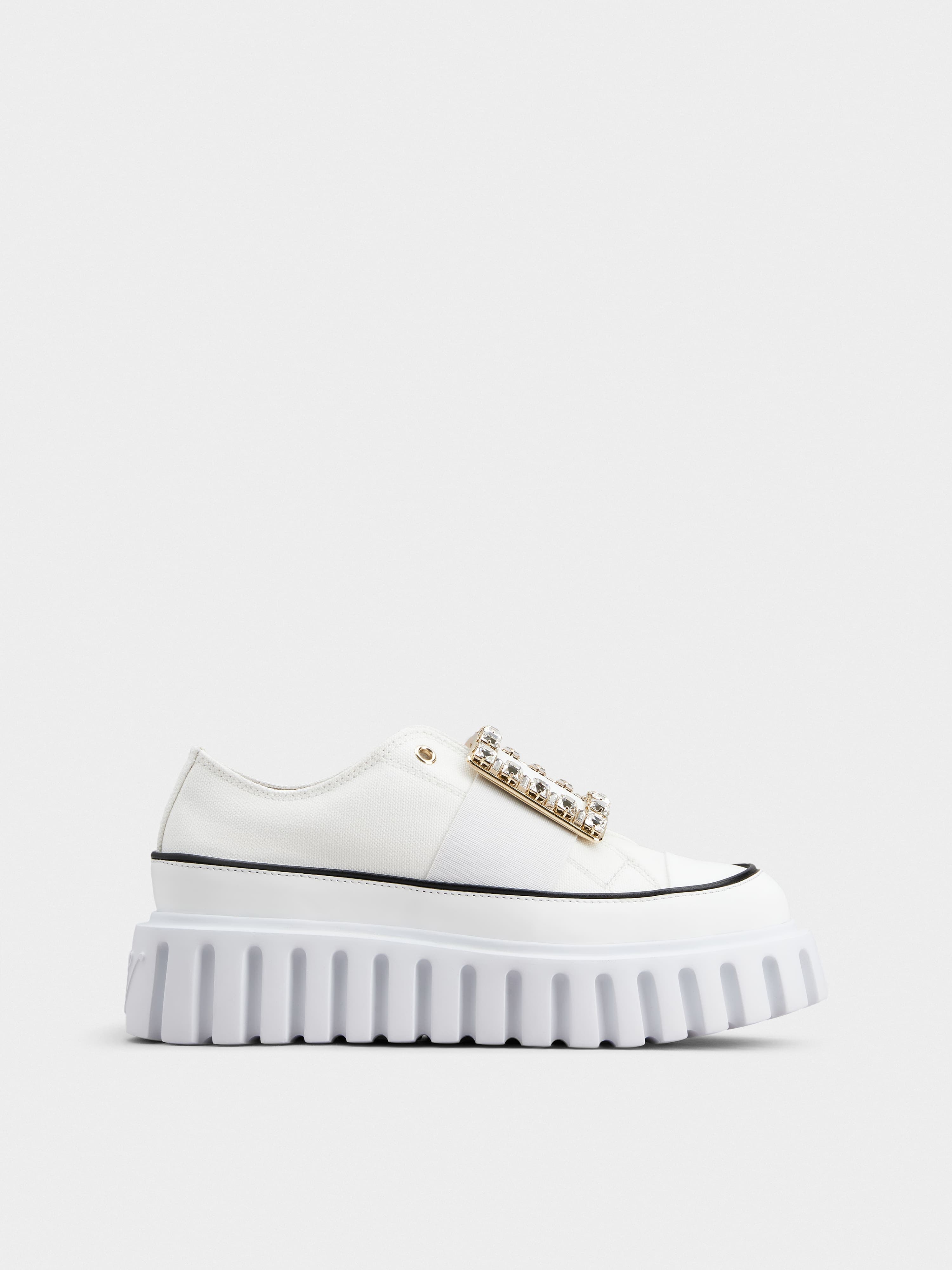 Viv' Go-Thick Strass Buckle Slip-on Sneakers in Canvas — RVW64635870Q4U0001