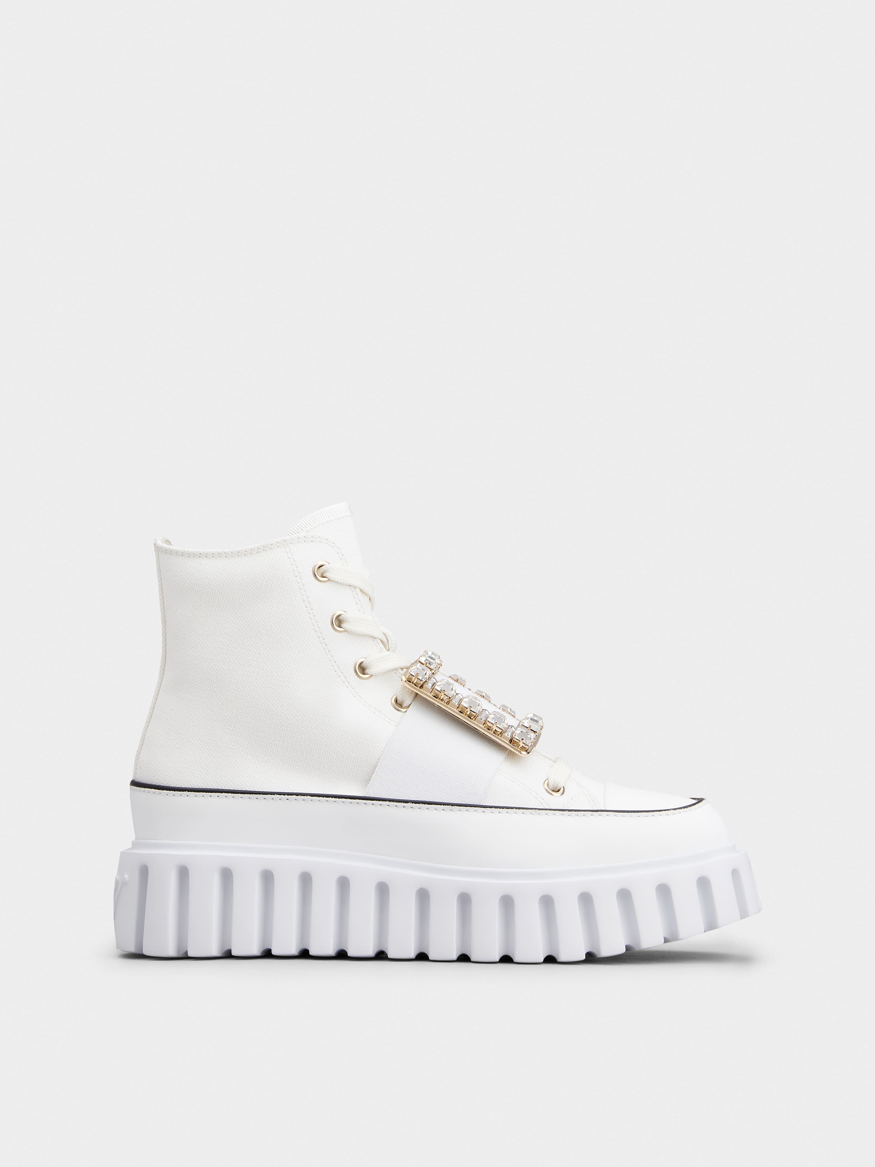 Viv' Go-Thick Strass Buckle Hi-Top Sneakers in Canvas — RVW64635860Q4U0001