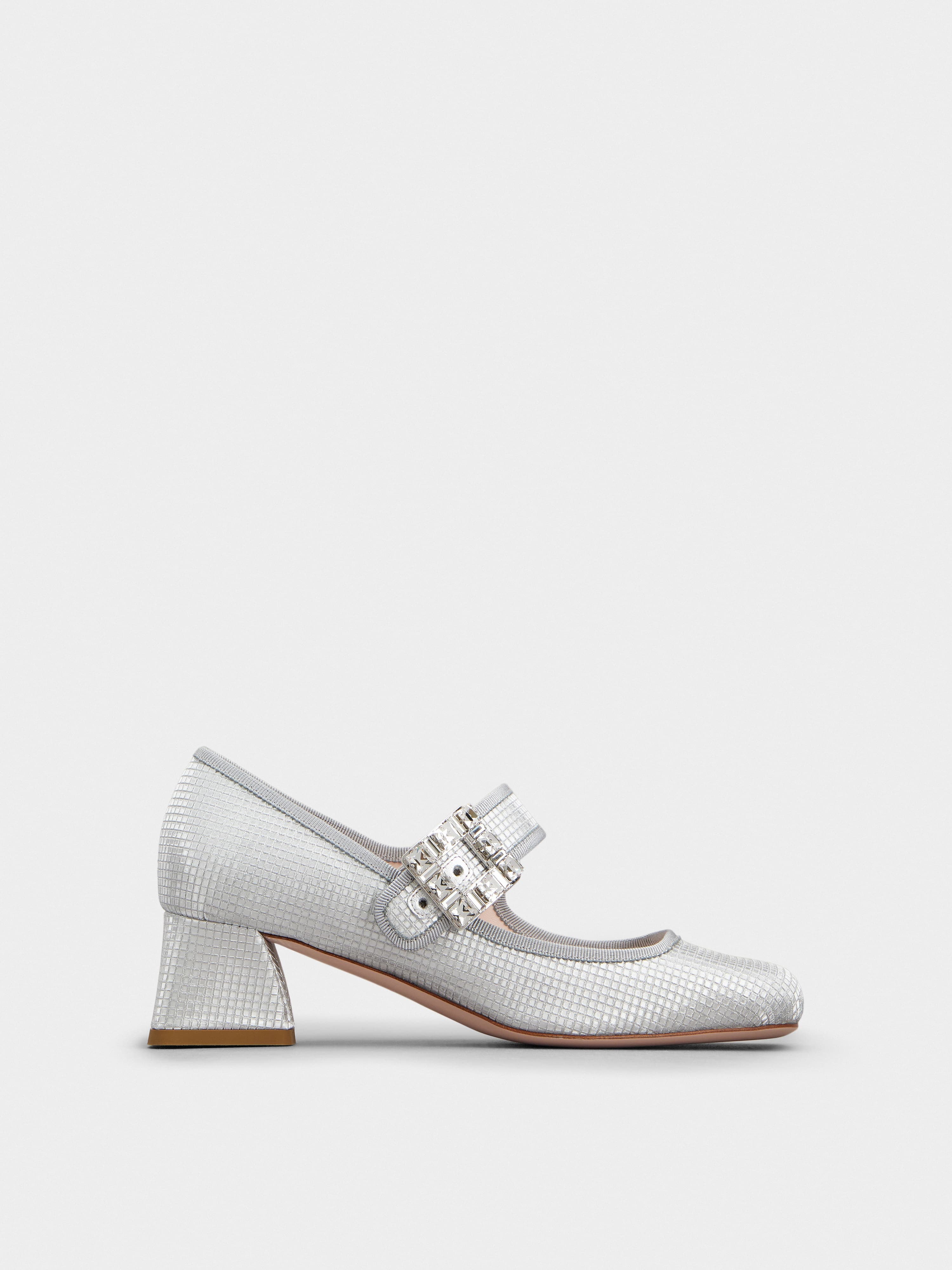 Trés Vivier Strass Buckle Babies Pumps in Fabric — RVW51936130S77B200