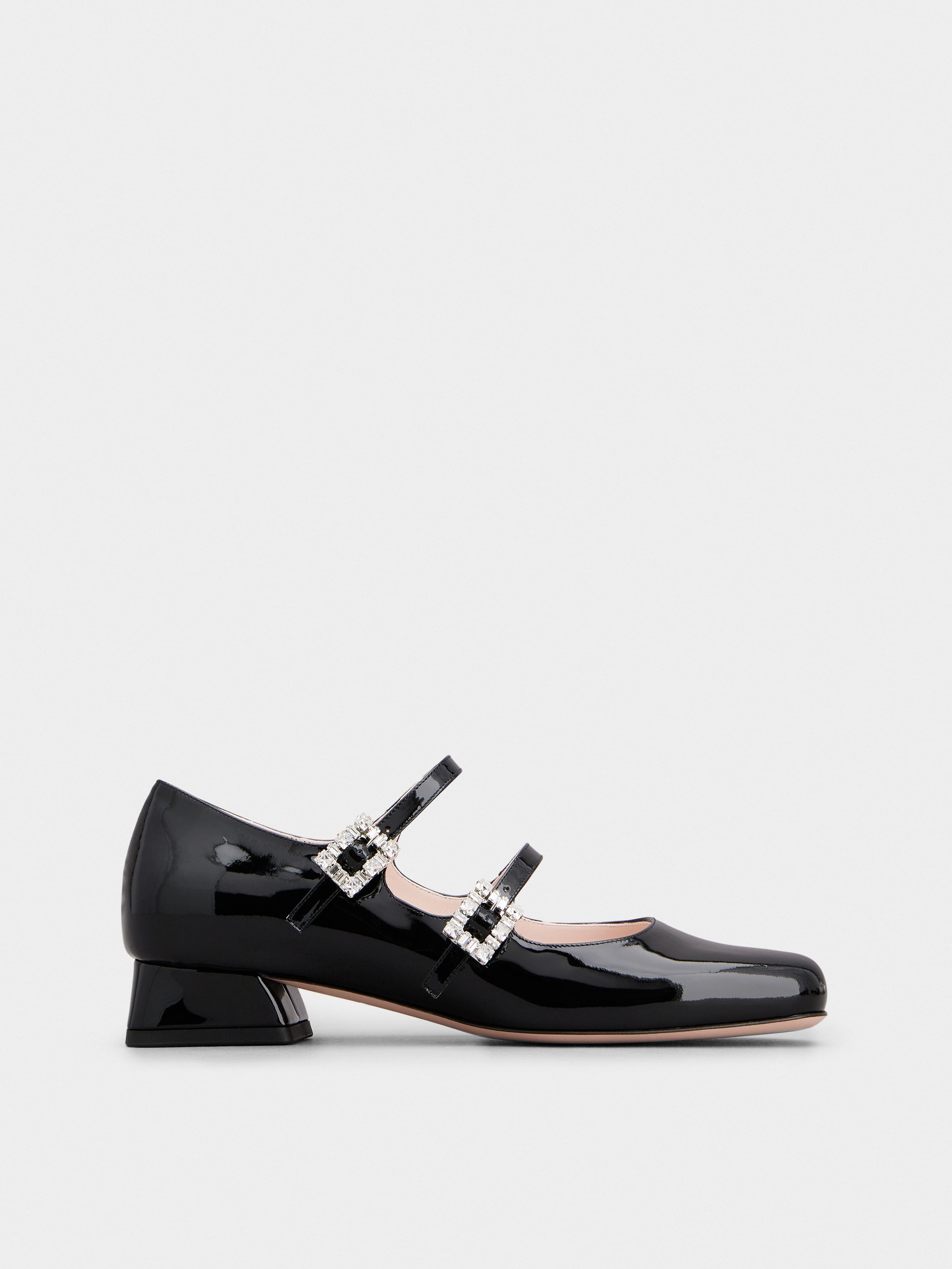 Trés Vivier Strass Buckle Mini Babies Ballerinas in Patent Leather — RVW54035690D1PB999