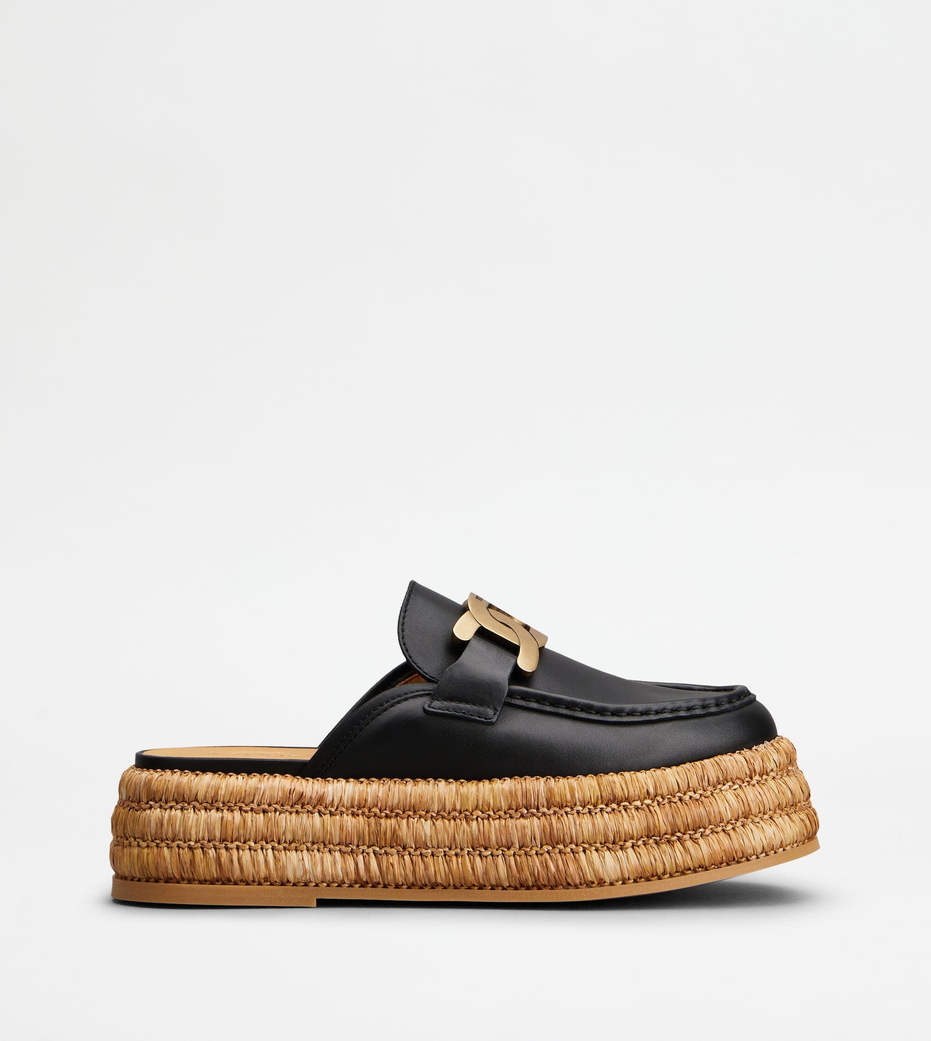 Kate Platform Mules in Leather — Black — XXW72K0GR10N6MB999