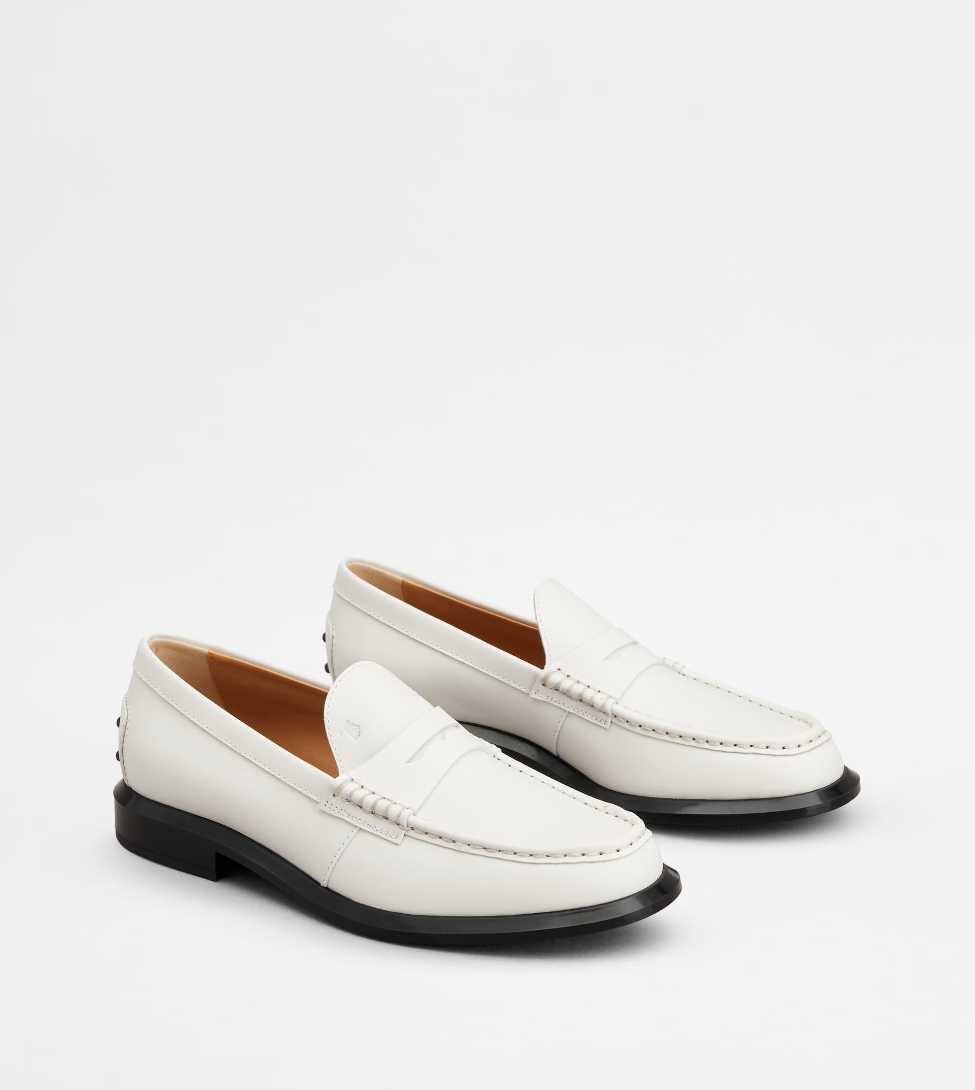 Loafers in Leather — White — XXW66K0GP60RBTB015