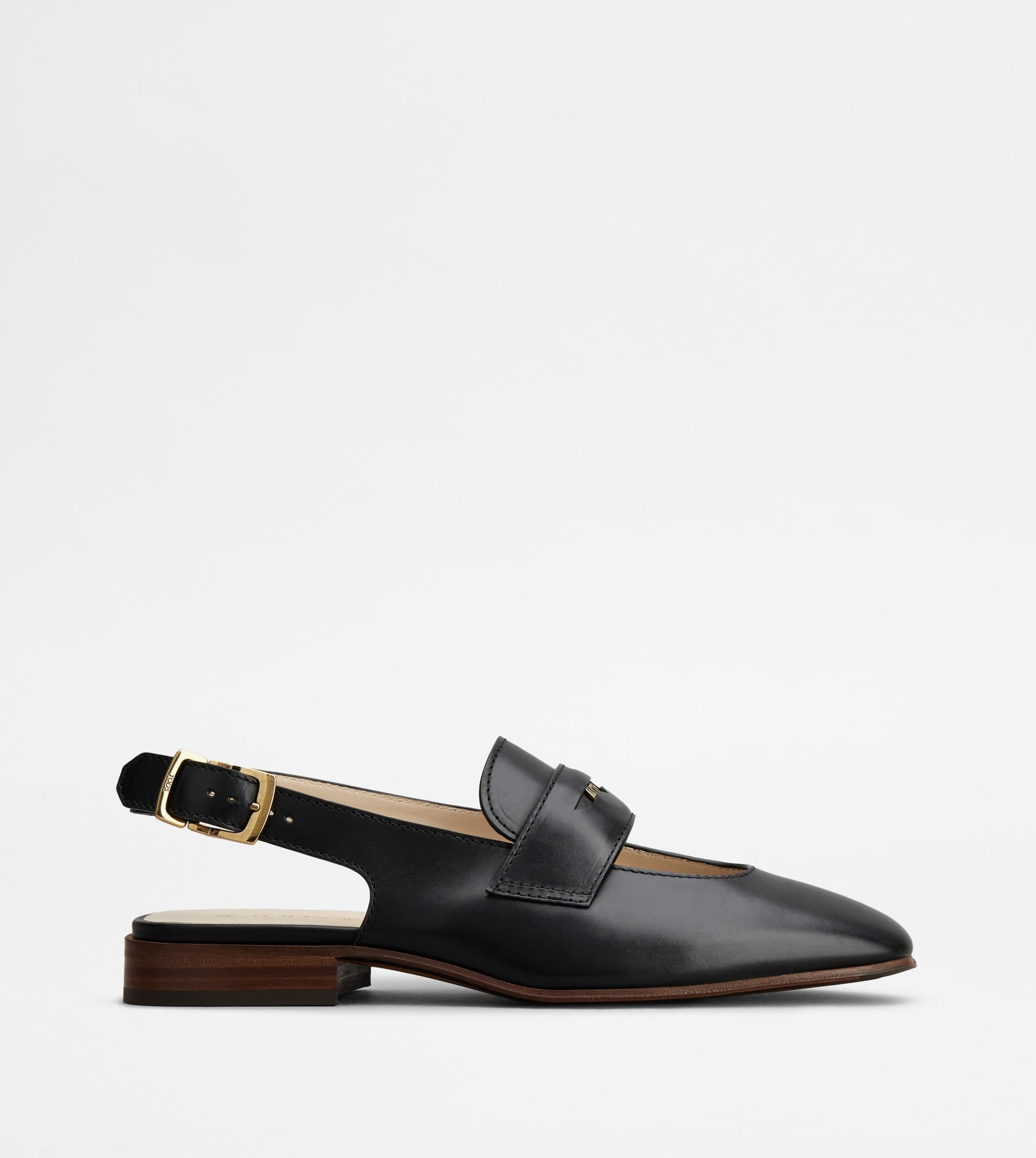 Slingback Loafers in Leather — Black — XXW14L0IJ50NF5B999