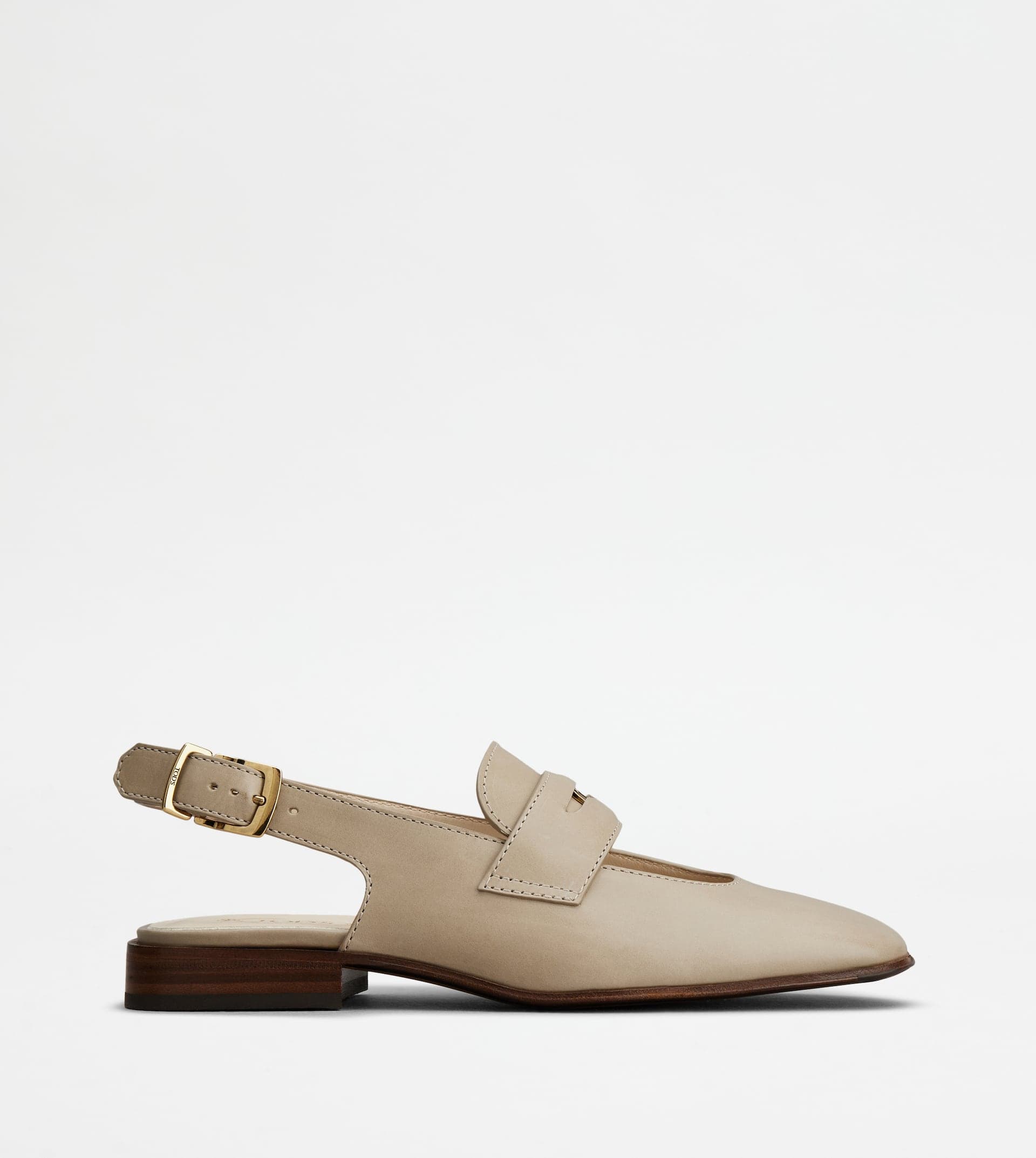 Slingback Loafers in Leather — Grey — XXW14L0IJ50NF5B006