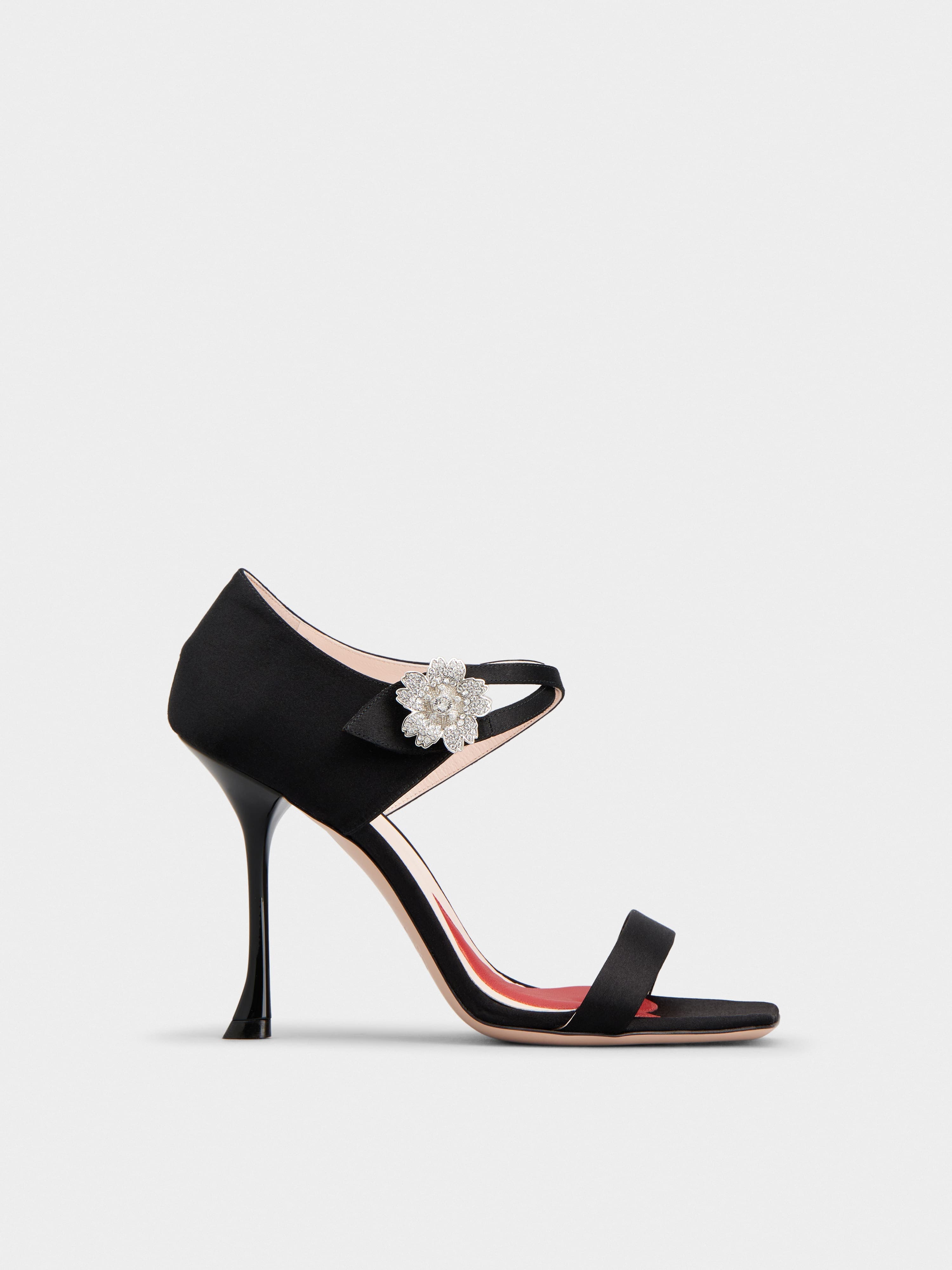 I Love Vivier Daisy Strass Sandals in Satin — RVW62237780RS0B999