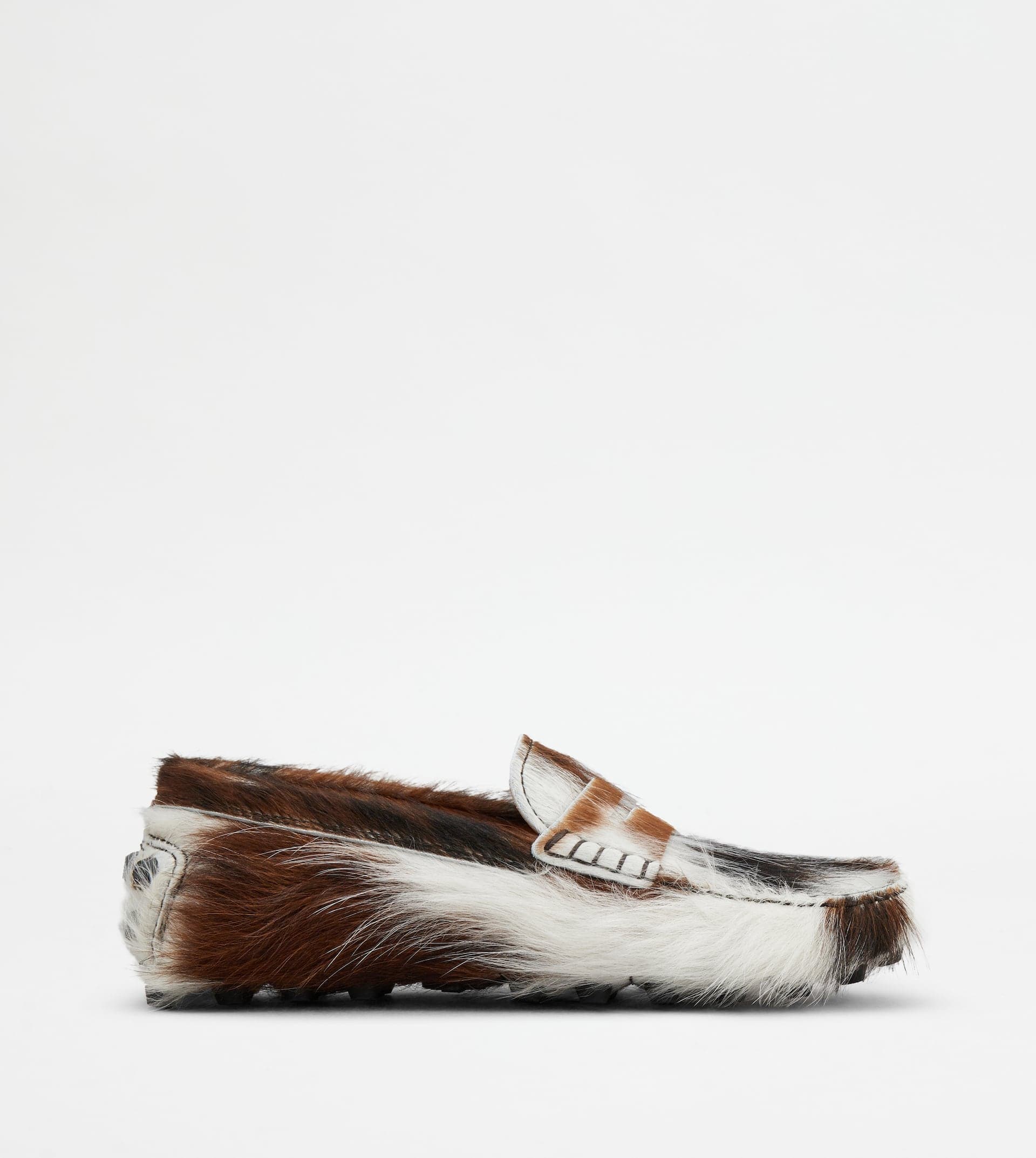 Gommino Bubble in Pony Effect Leather — Brown, White — XXW52K00010ELS0EK7