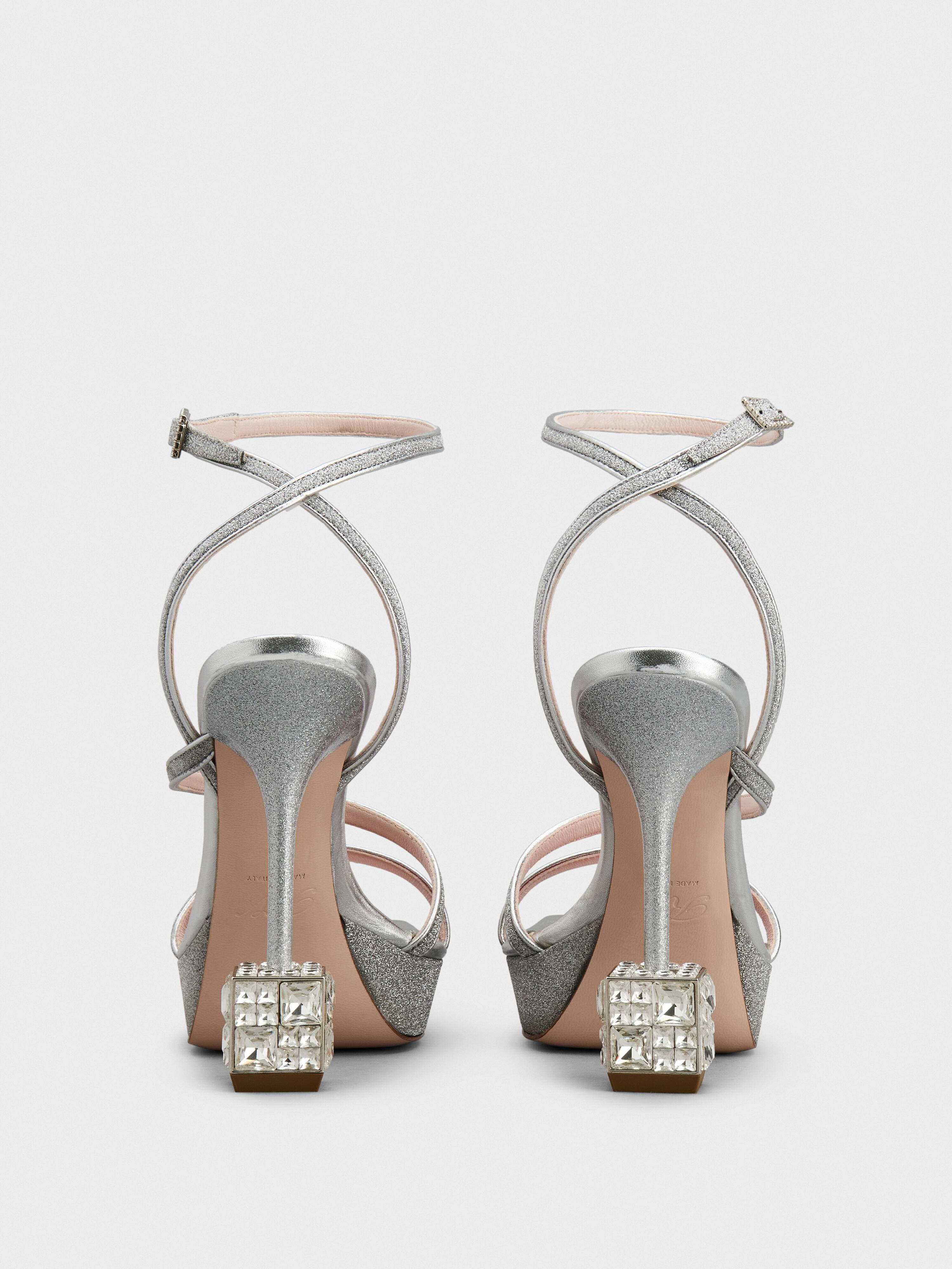 Cube Strass Heel Sandals in Fabrics — RVW65232260R9IB200