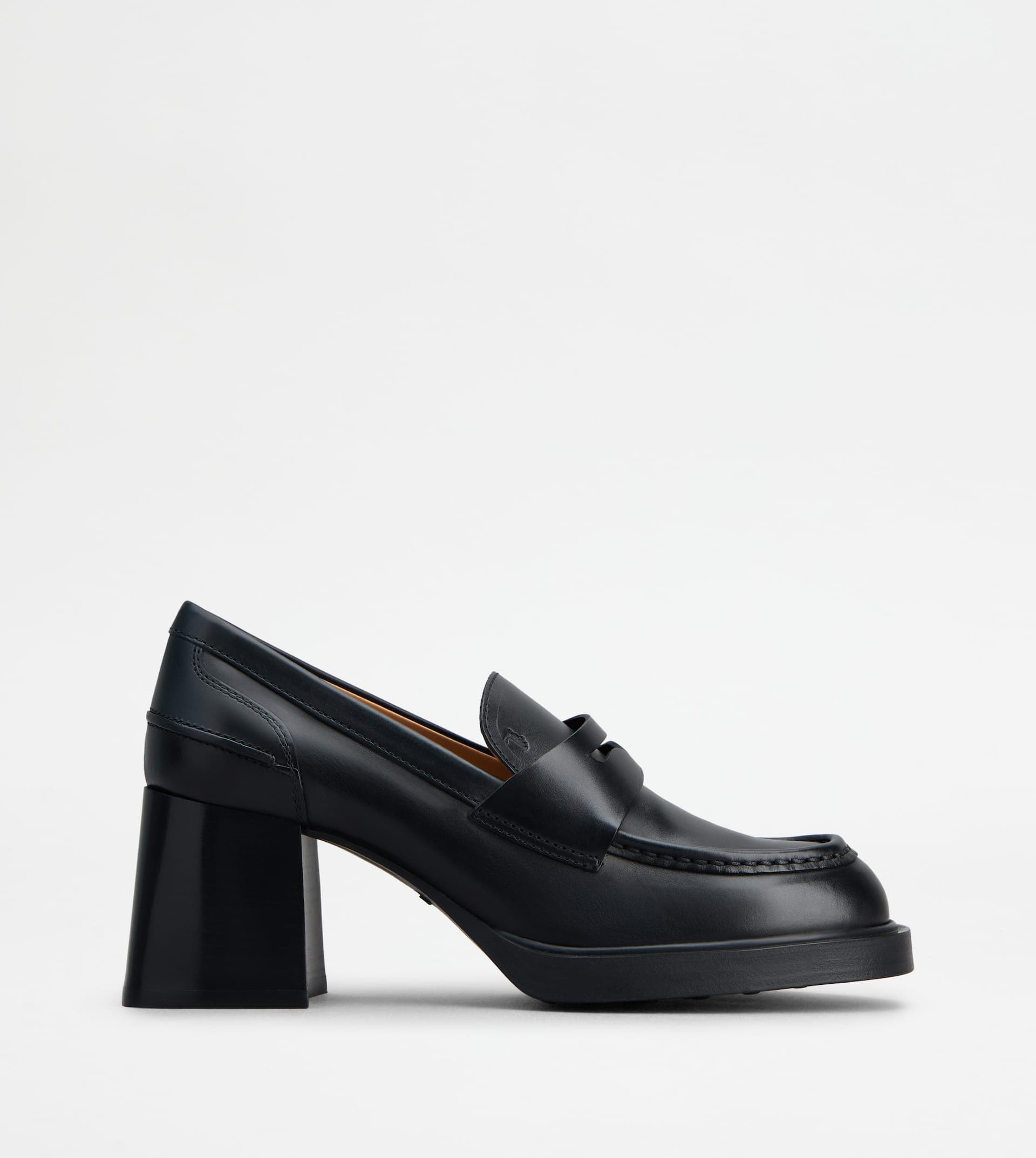 Loafers in Leather with Heel — Black — XXW99K0HZ20NF5B999