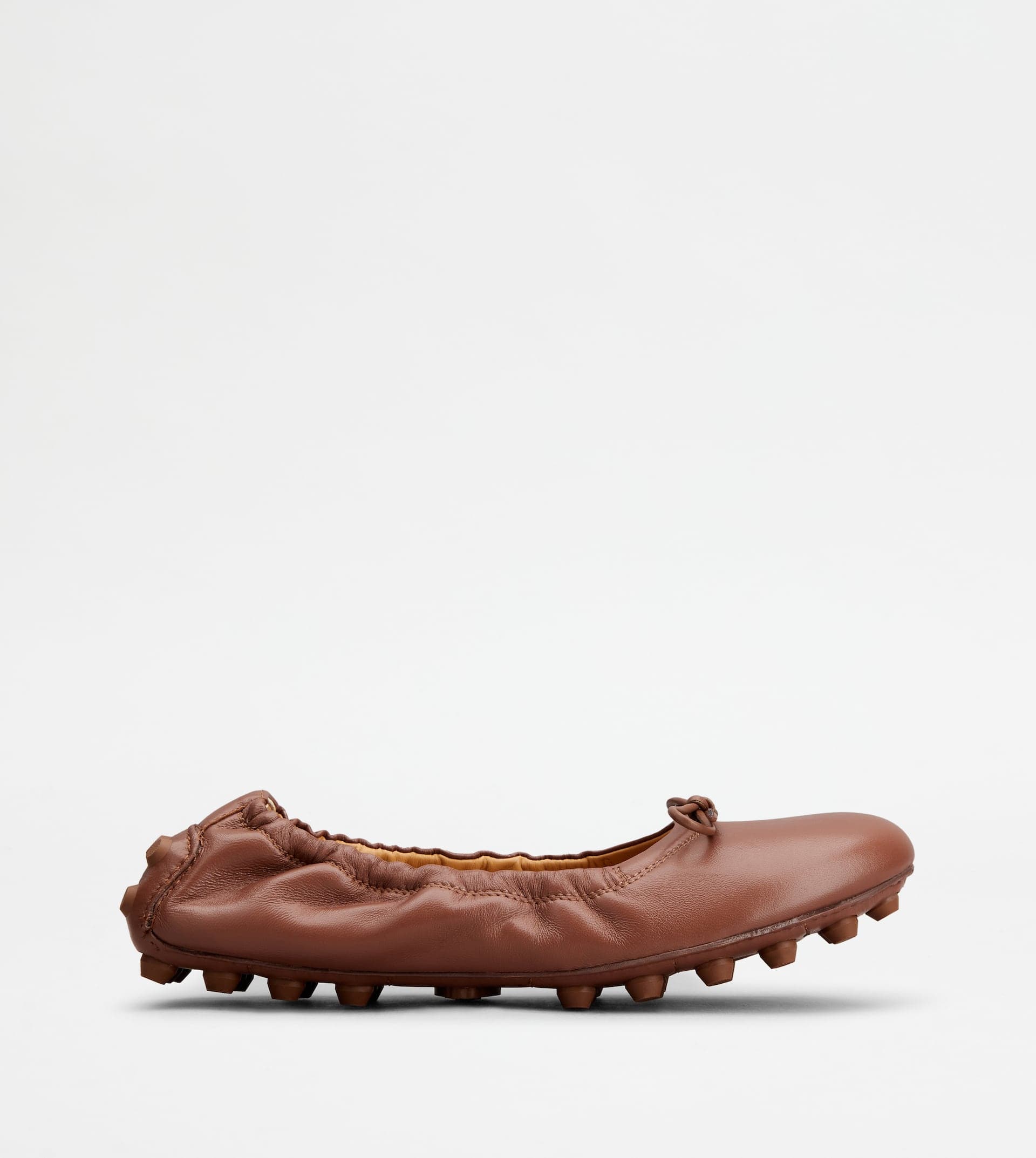 Bubble Ballerinas in Leather — Brown — XXW76K0HD20SOM9996